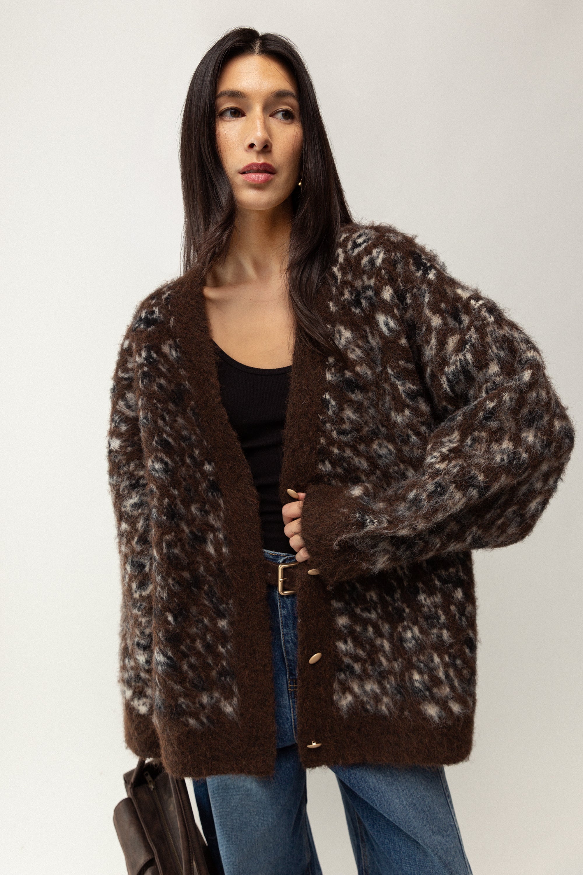 OVERSIZED LEOPARD PRINT CARDIGAN Cheap Sale Low Pice Fee Shipping