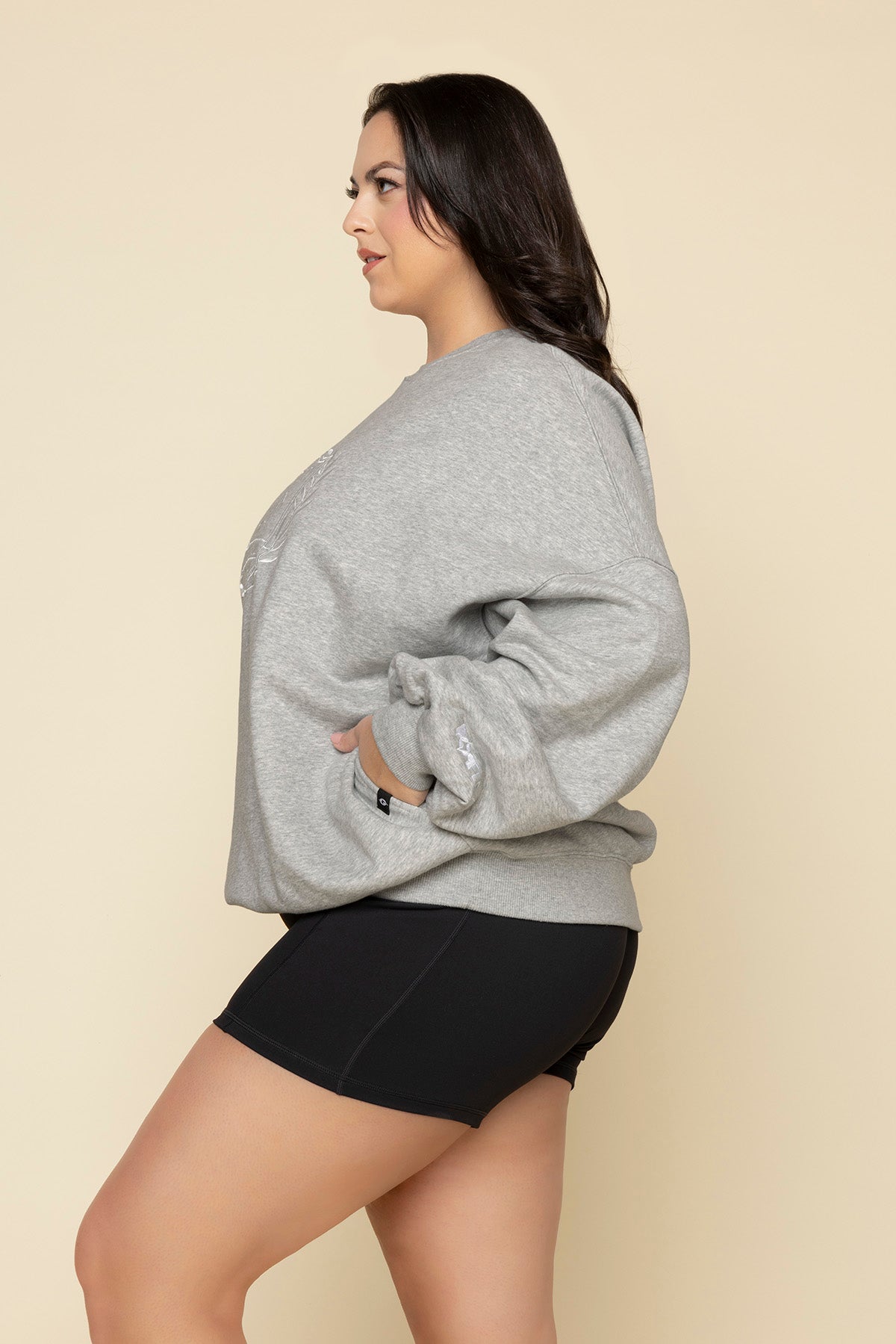 POPFLEX Active Club Cloud Crewneck Sweater - Heather Grey Fashionable