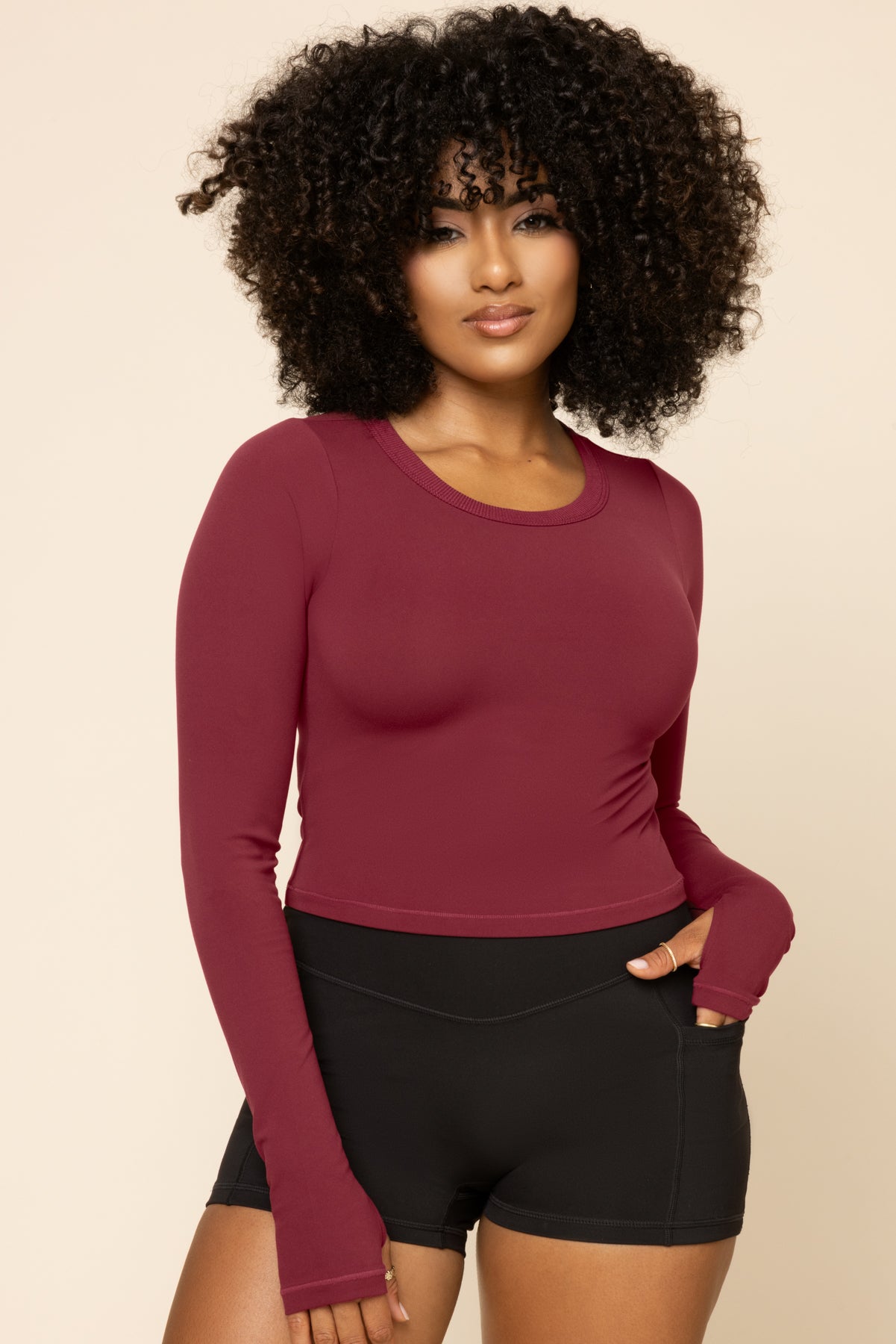 Call Me Baby Reversible Long Sleeve Top - Crimson Buy Cheap Limited Edition