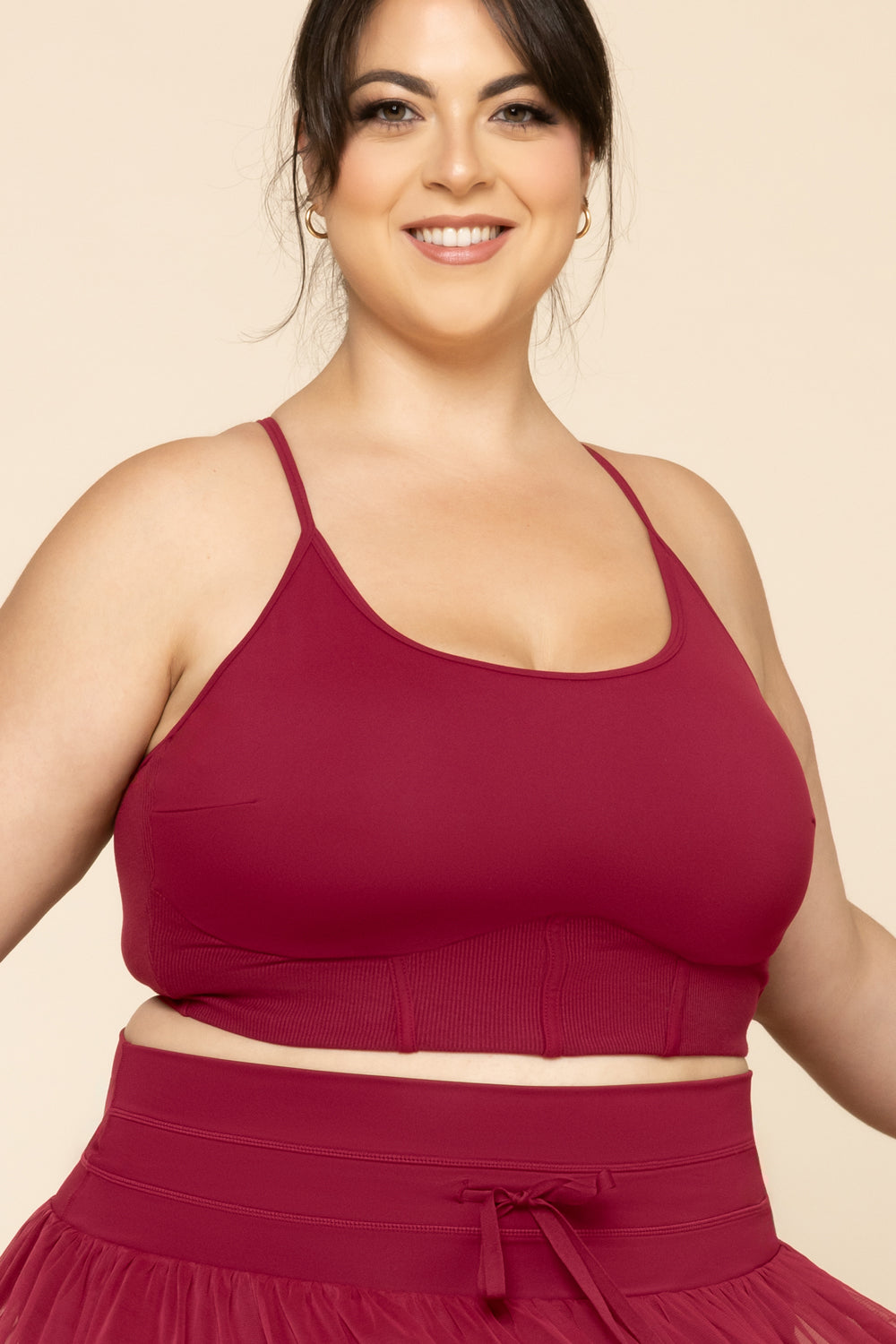 Pli¨¦ Corset Crop Bralette - Ruby Cheap Outlet Locations