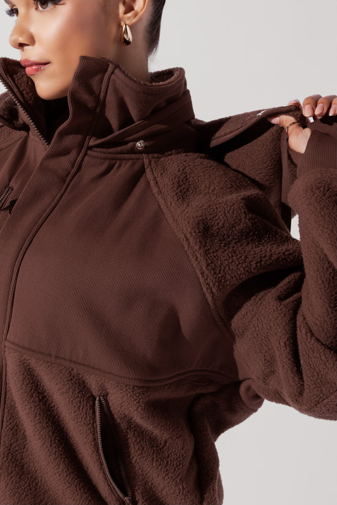 Find Your Inner Fleece Jacket - Chocolate Cheap Fashion Style