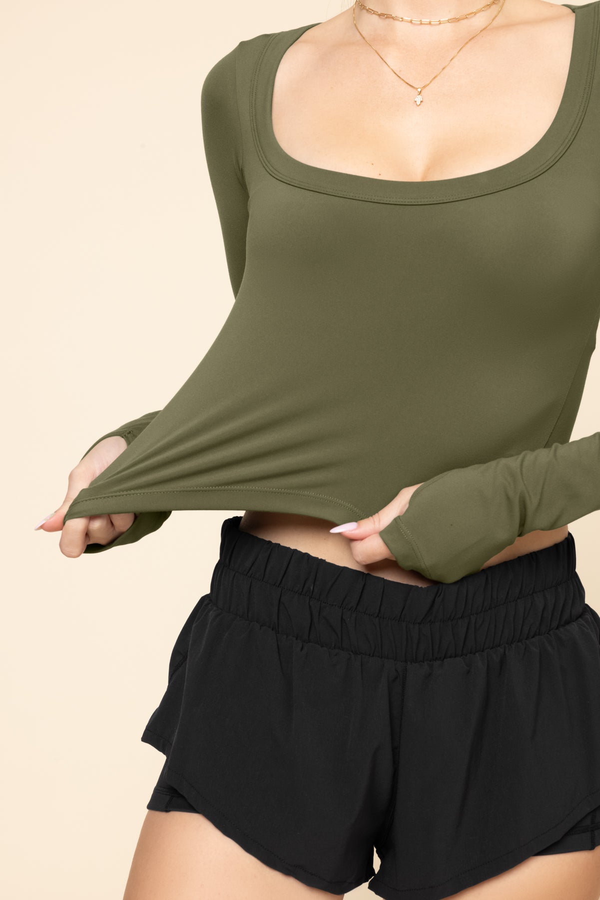 Your Favorite Long Sleeve Reversible Top - Dark Olive Limited Edition Sale Online