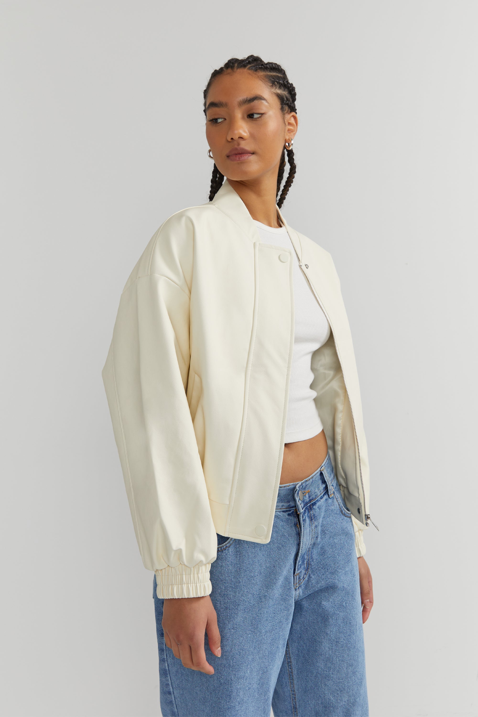 OVERSIZED VEGAN LEATHER BOMBER Low Pice Cheap Online