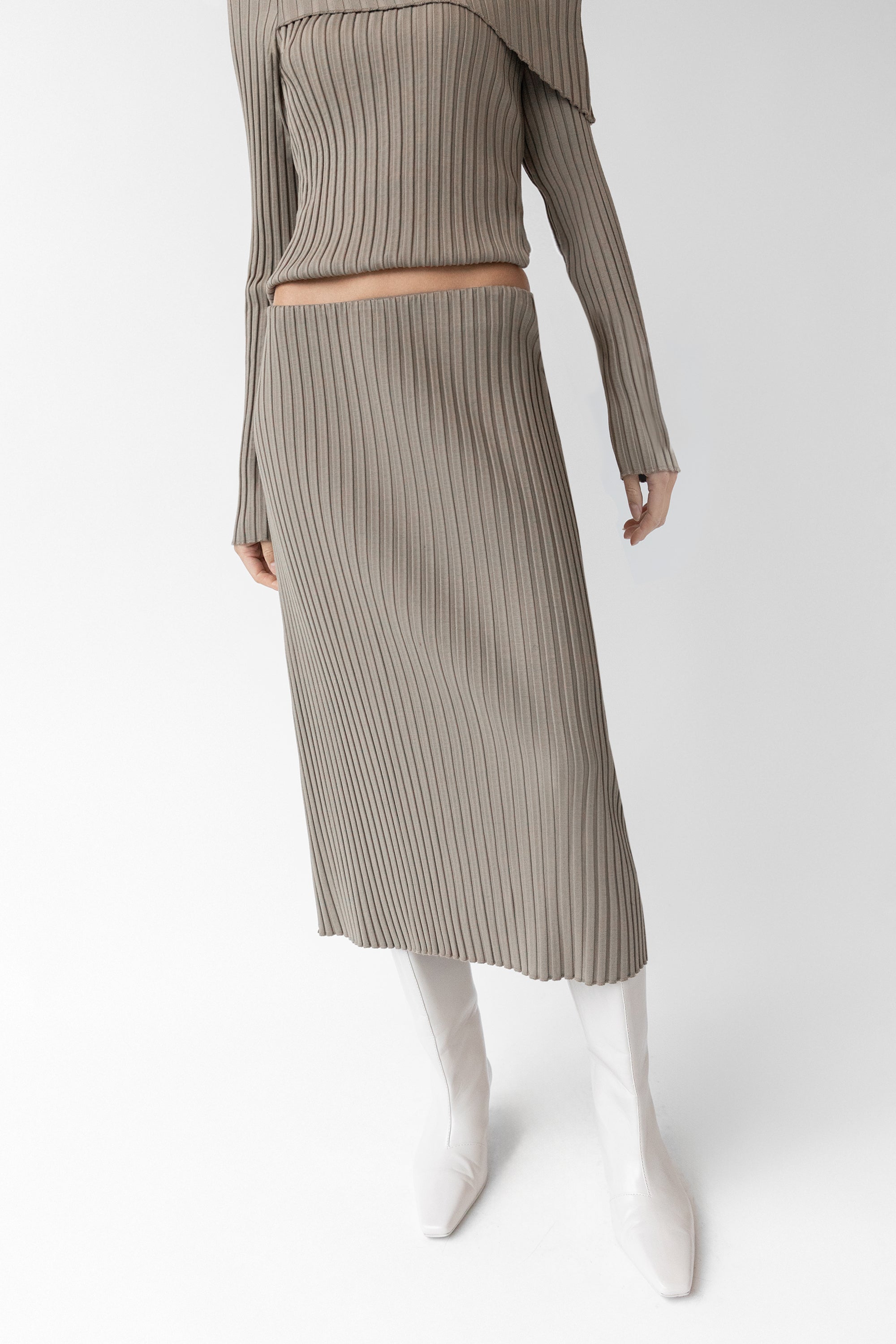 RIBBED KNIT MIDI SKIRT Cheap Sale Discounts