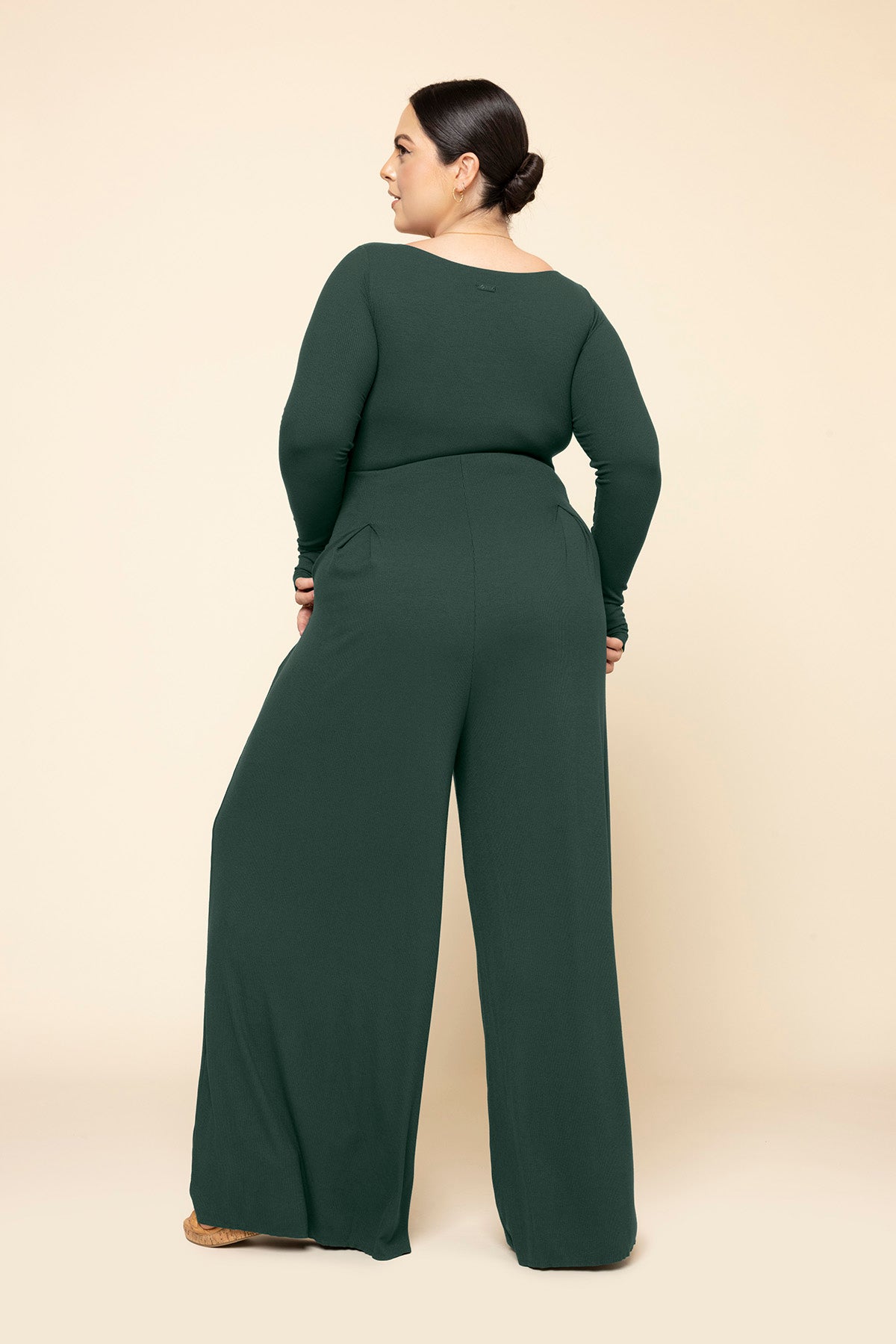 Go With The Flow Long Sleeve Jumpsuit - Pine Outlet Geniue Stockist