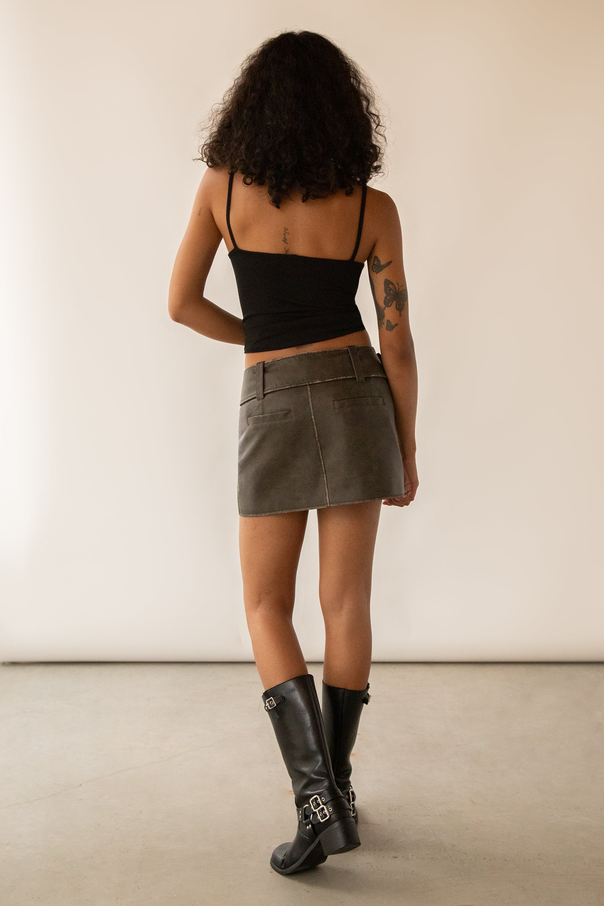 VEGAN LEATHER MOTO MINI SKIRT Online Cheap Pice