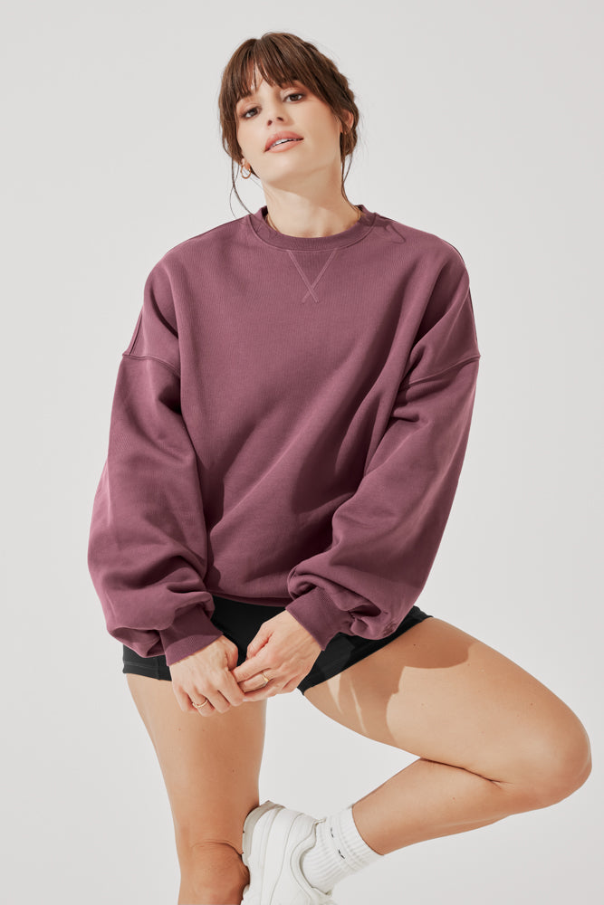 Cloud Crewneck Sweater - Merlot Outlet Store Cheap Pice