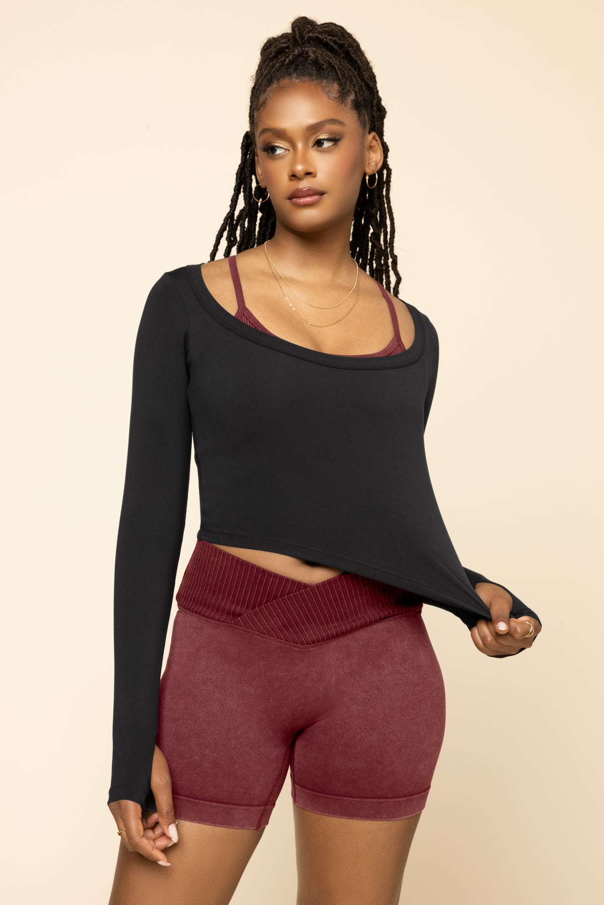 Your Favorite Long Sleeve Reversible Top - Black Low Pice For Sale