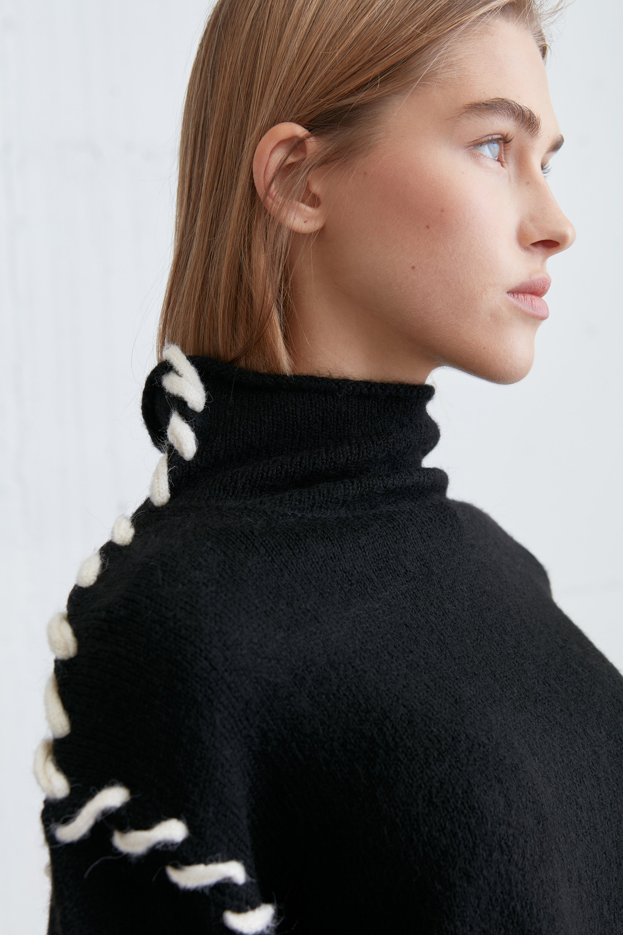 STITCH DETAIL TURTLENECK SWEATER Free Shipping Geniue Stockist