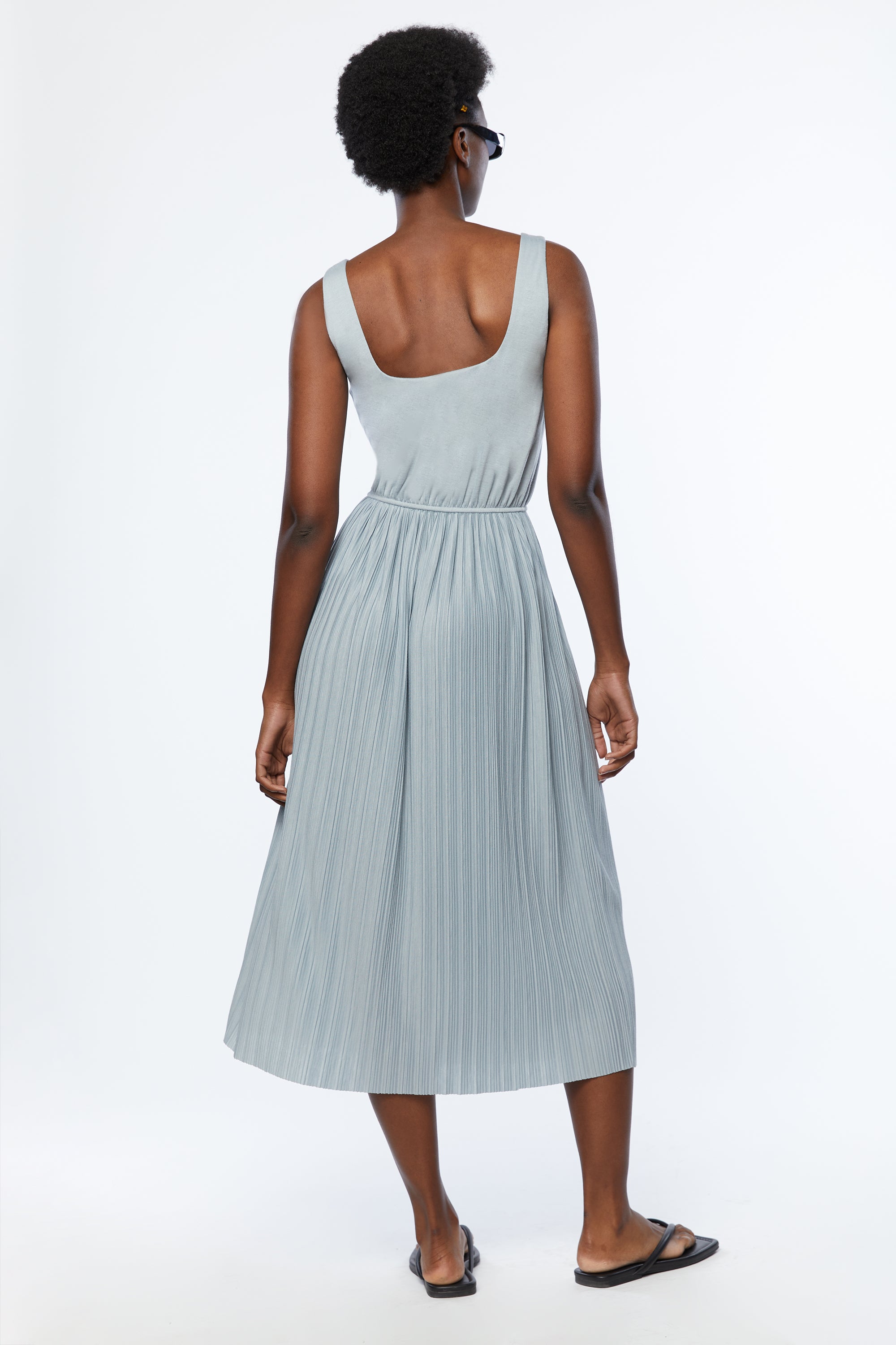 PLEATED MIDI DRESS 100% Original Cheap Pice