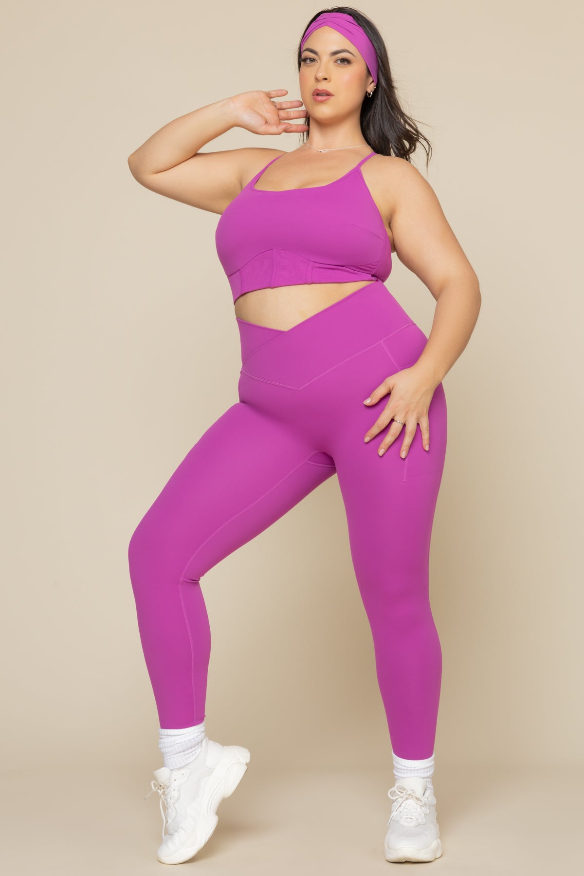 Crisscross Hourglass Leggings with Pockets - Royal Orchid Sale Get To Buy