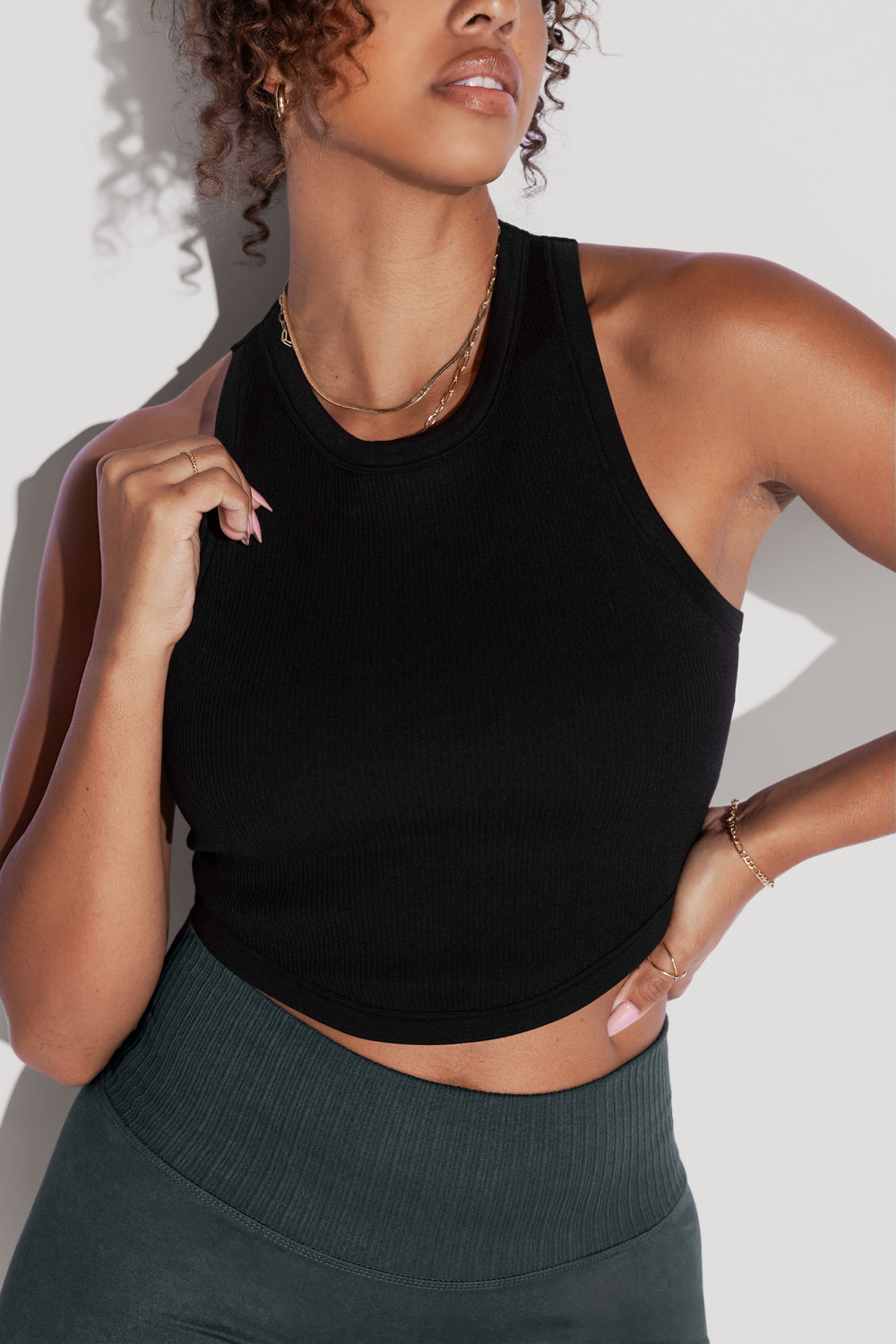 Let's Go Seamless Crop Top - Black 100% Original