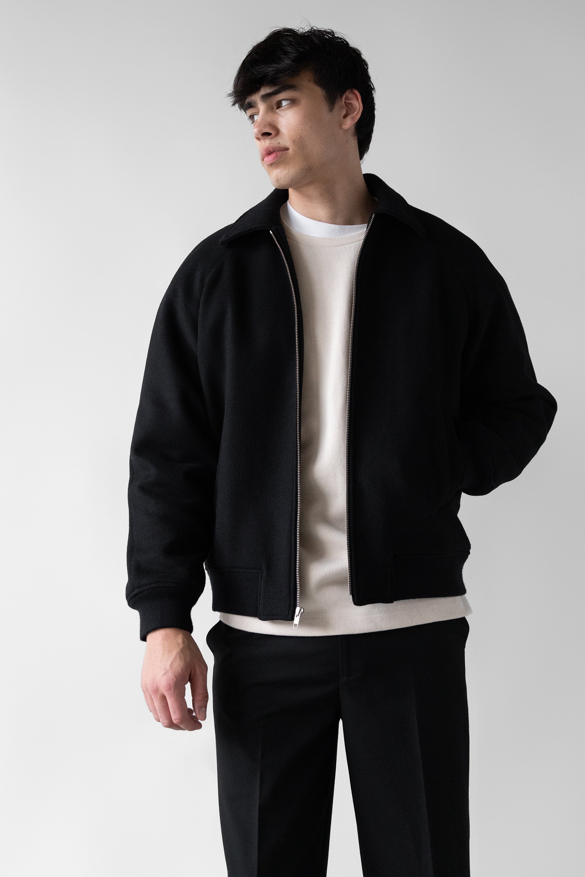 WOOL BLEND BOMBER JACKET Pick A Best For Sale