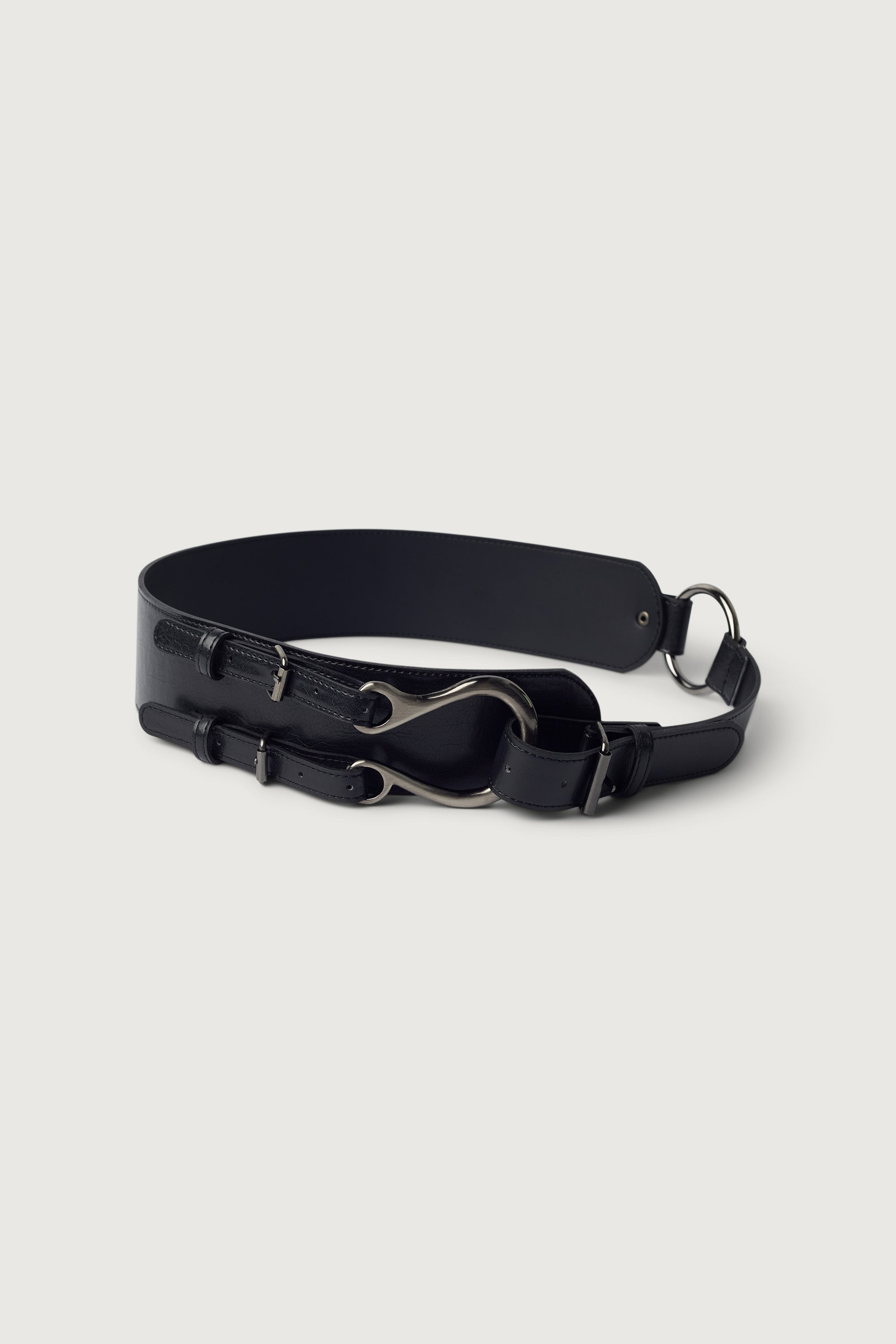 DUAL STRAP VEGAN LEATHER BELT Finishline For Sale