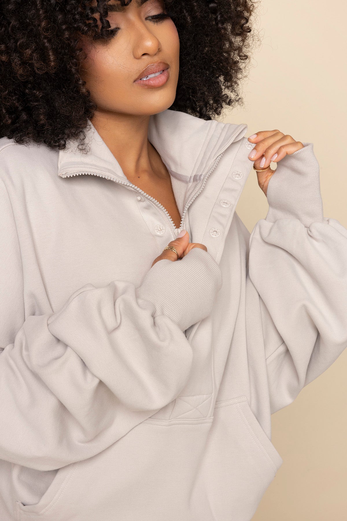 Ooey Gooey Half Zip Sweater - Silver Birch Safe Shopping Cheap Online