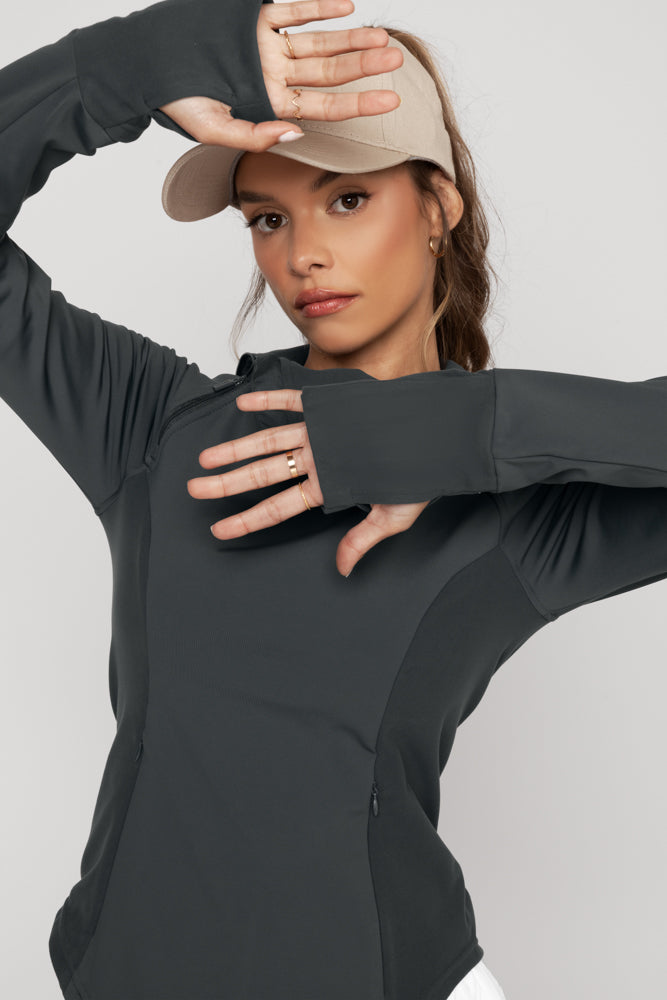 Chasing Pavements Mockneck Pullover - Raincloud Cheap Sale Explore