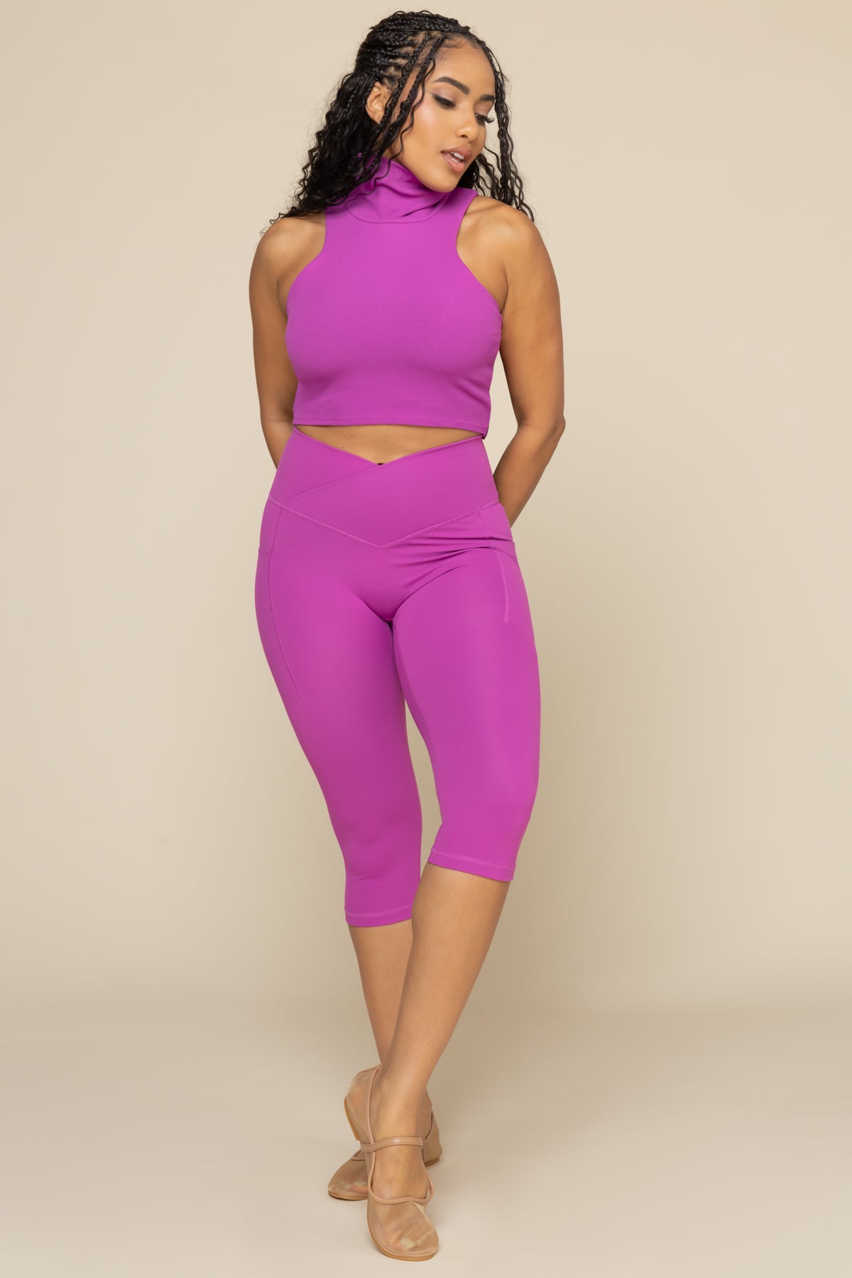 Crisscross Hourglass Capri - Royal Orchid Get Authentic