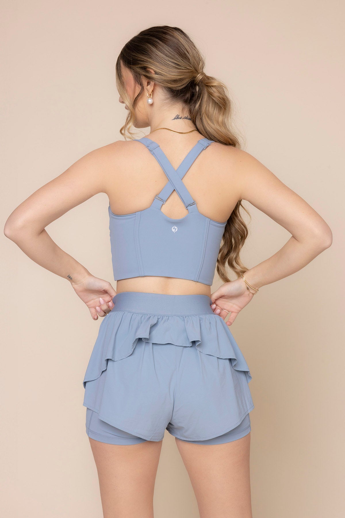 On The Run Ruffle Short - Blue Storm Buy Cheap How Much