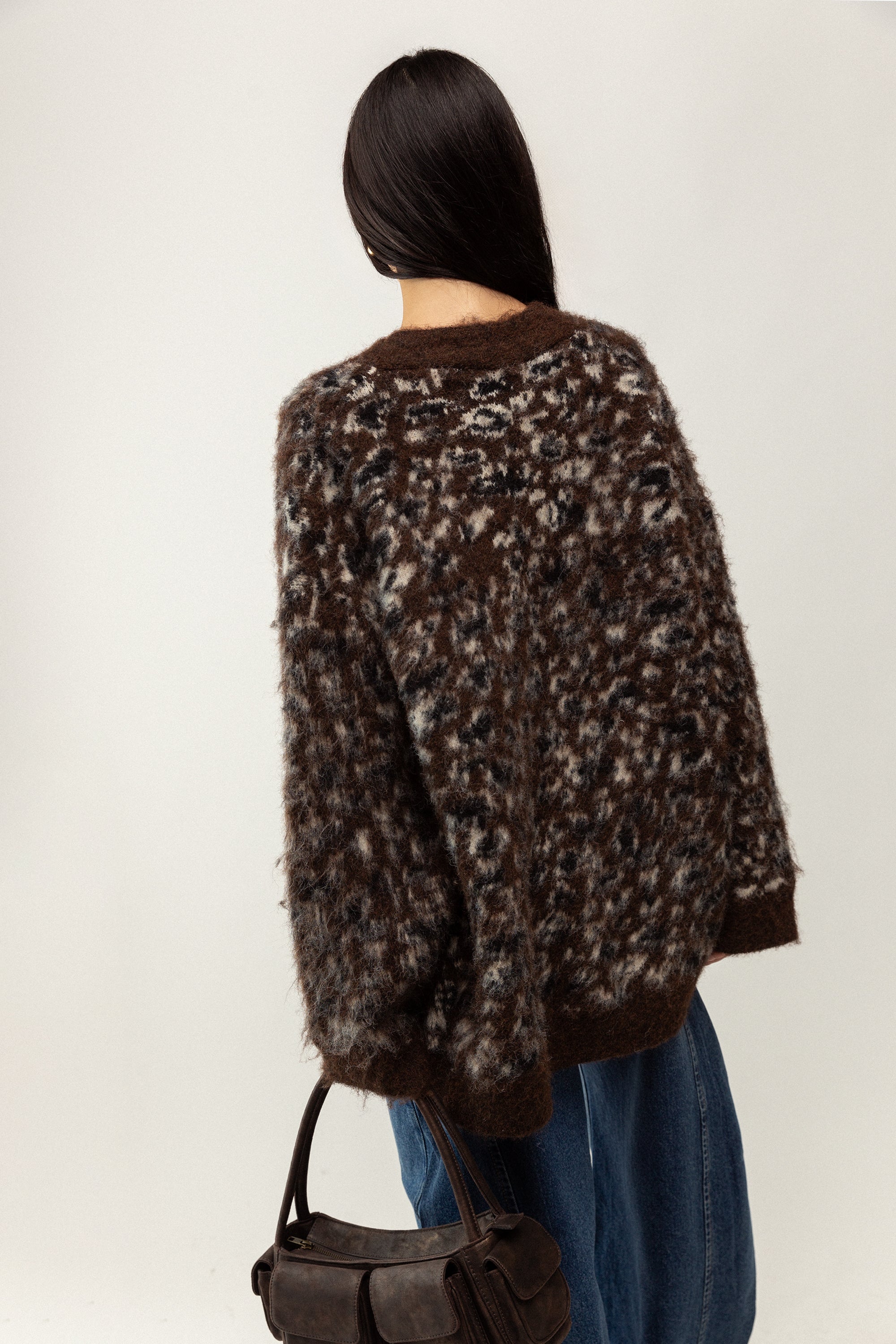 OVERSIZED LEOPARD PRINT CARDIGAN Cheap Sale Low Pice Fee Shipping