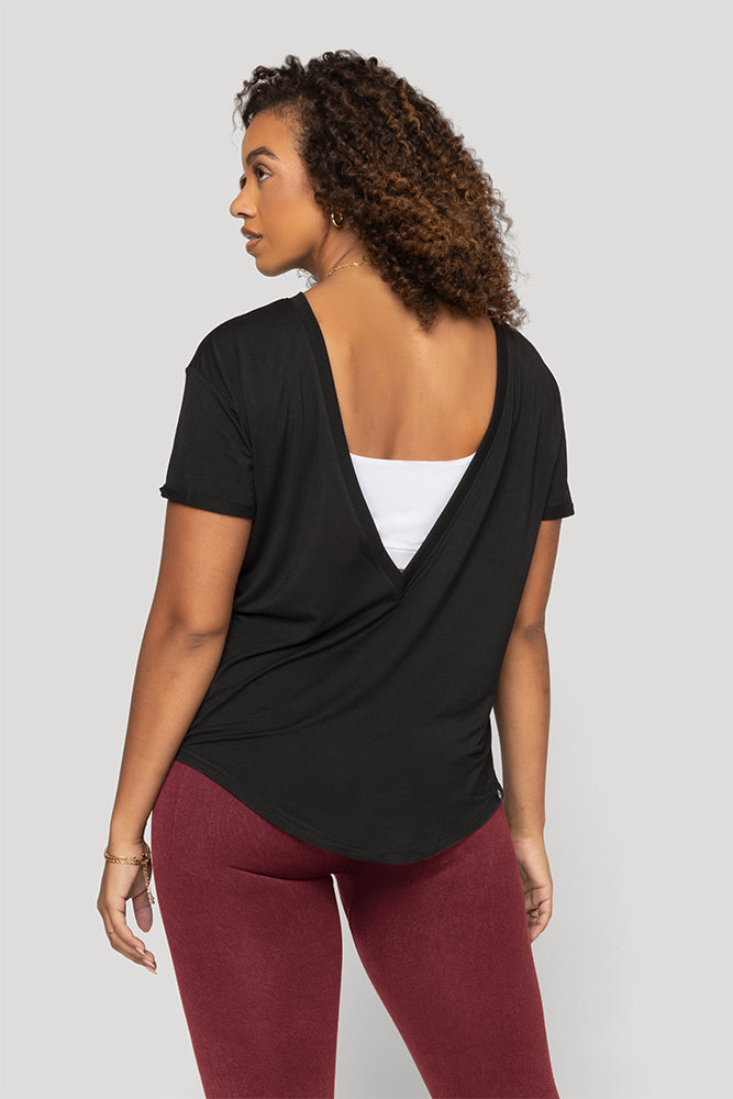 Reversible Deep V Tee - Black Sale Extremely