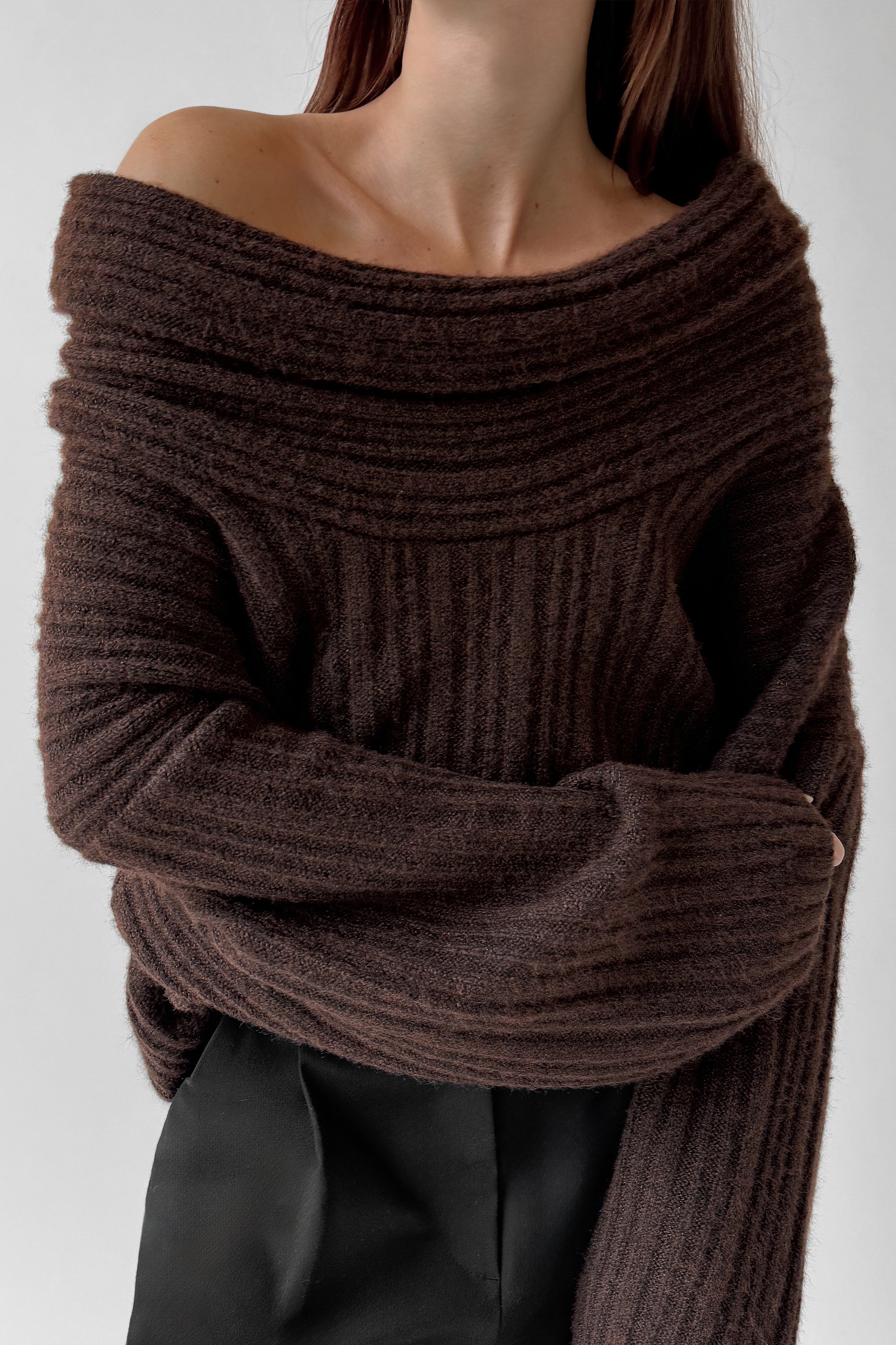 OVERSIZED SLOUCHY OFF THE SHOULDER SWEATER Shop Offer Cheap Pice