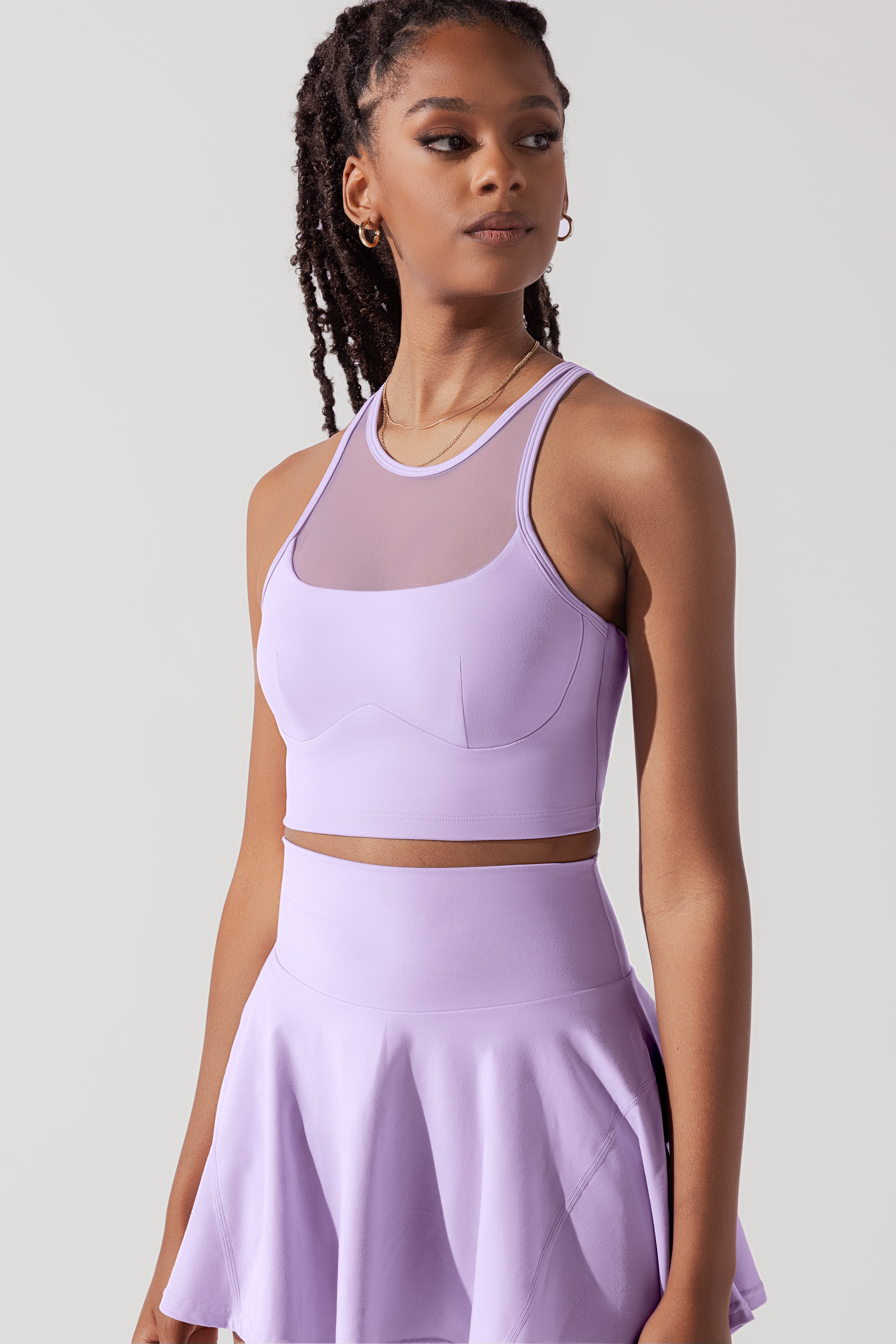 Celeste Mesh Crop Bralette - Digital Lavender Sale Amazon