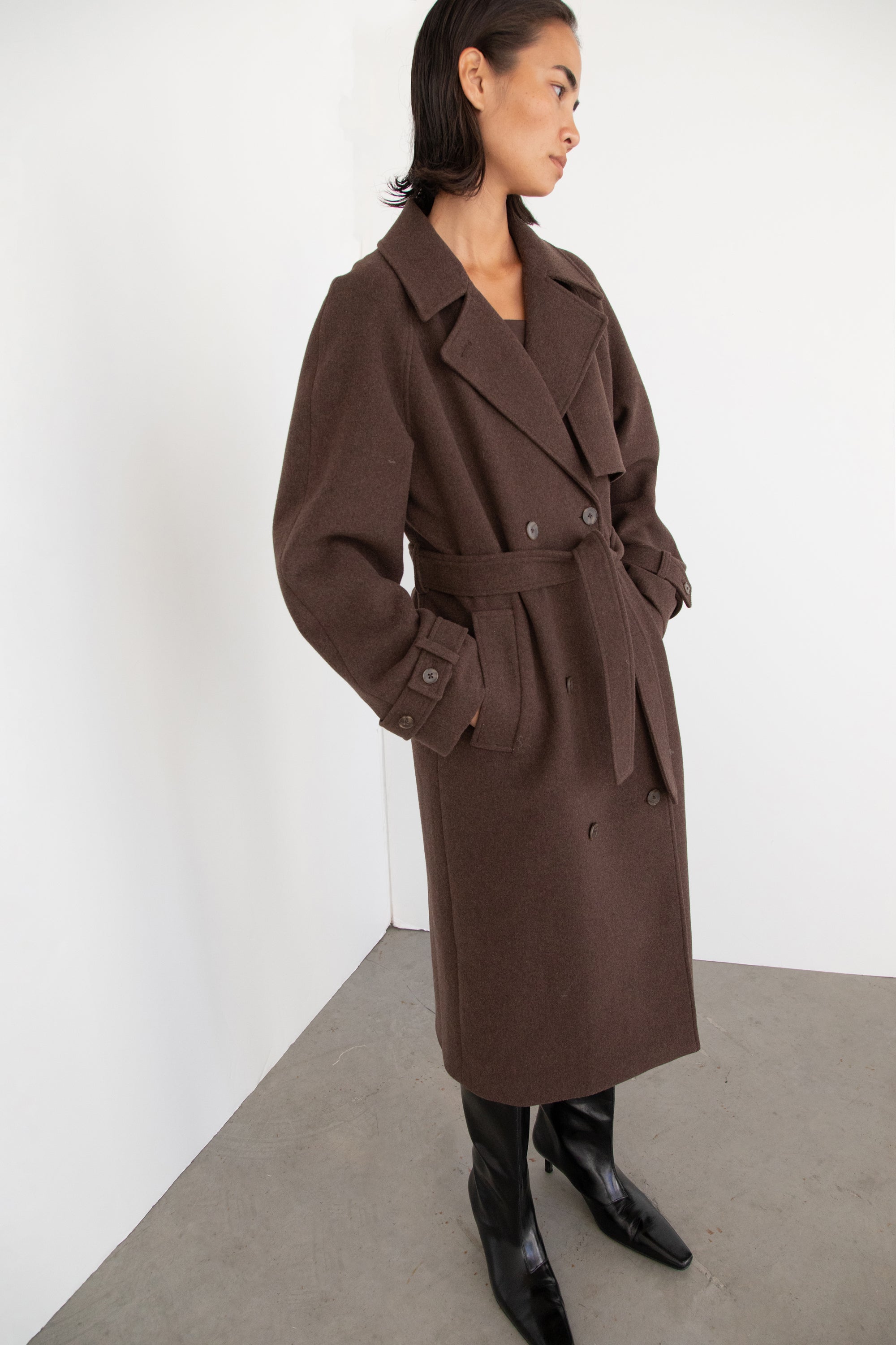 WOOL-BLEND TRENCH COAT Discounts