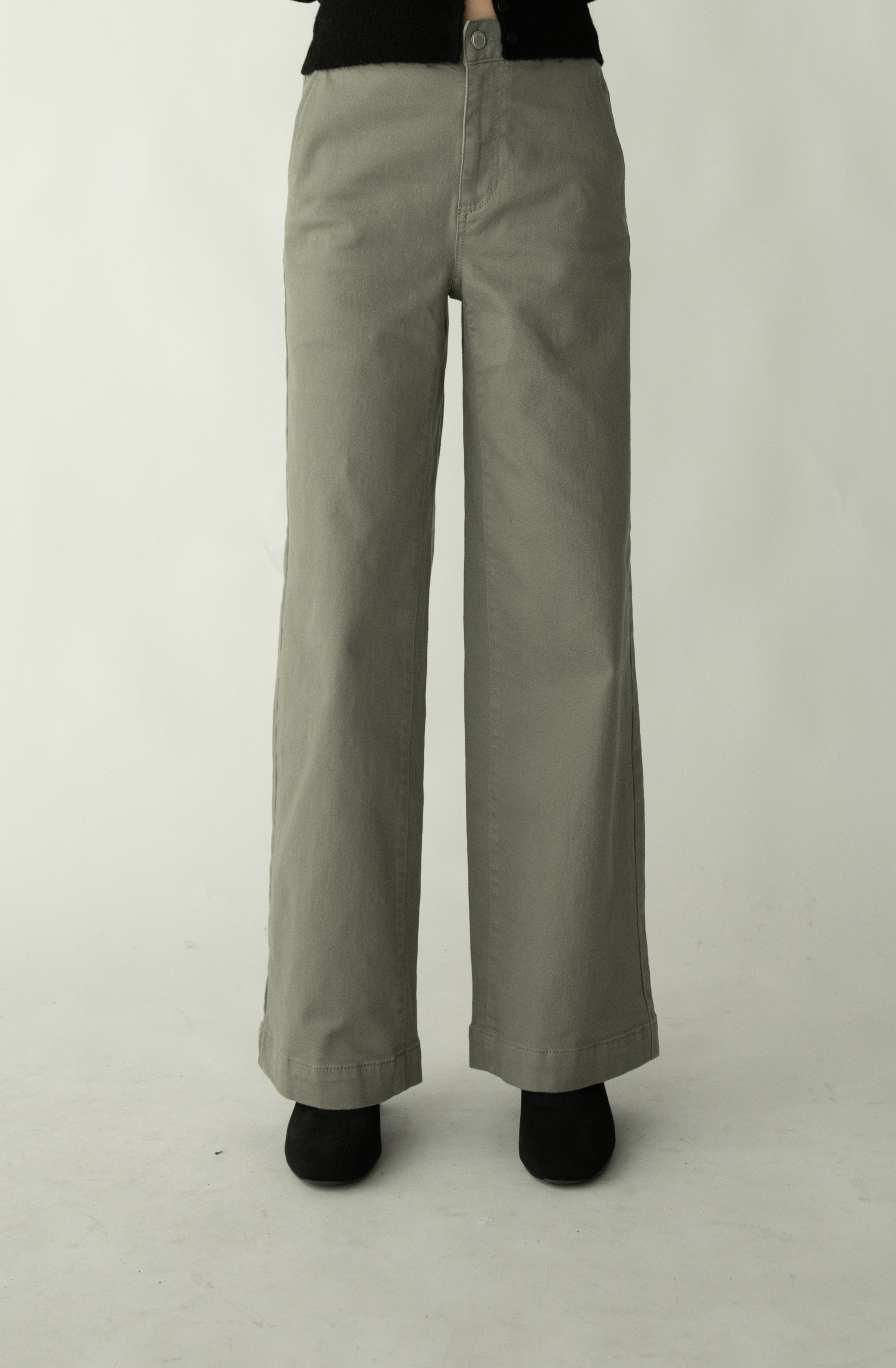 LONG LENGTH TWILL WIDE LEG PANT Supply Cheap Pice