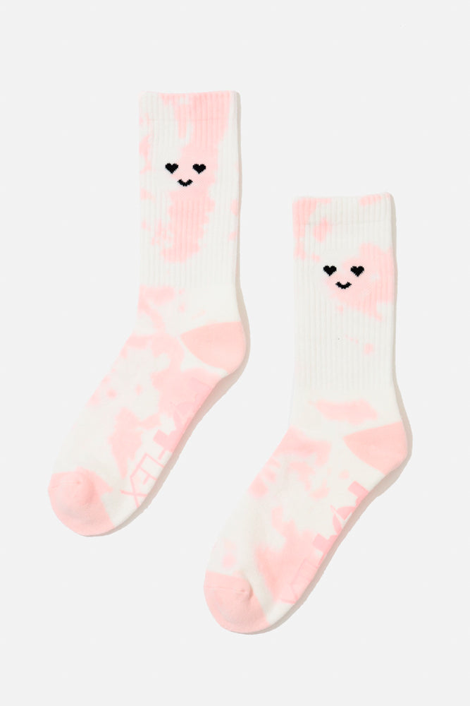 Heart Eyes Mid-Calf Gym Socks - Pink Tie Dye Free Shipping Order