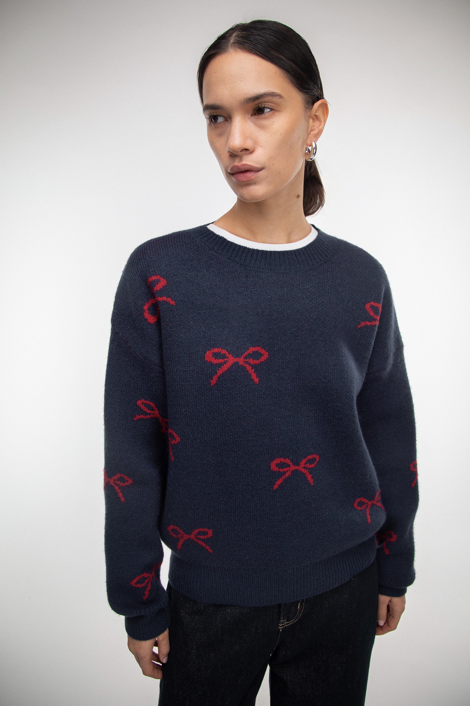 BOW PATTERN SWEATER Outlet Find Great