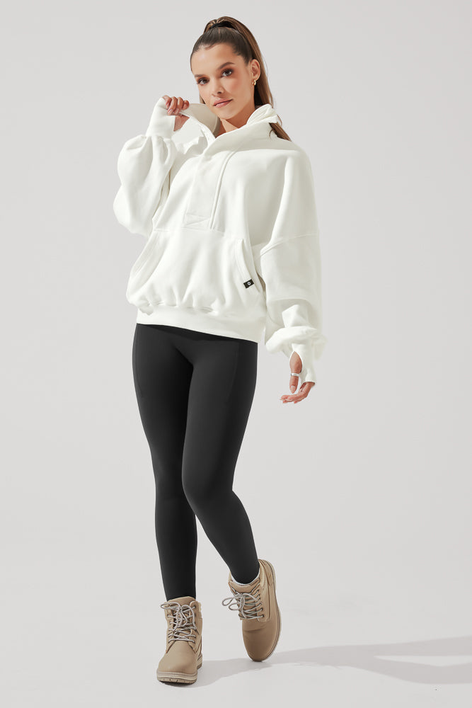 Ooey Gooey Half Zip Sweater - Almond Milk Outlet Newest