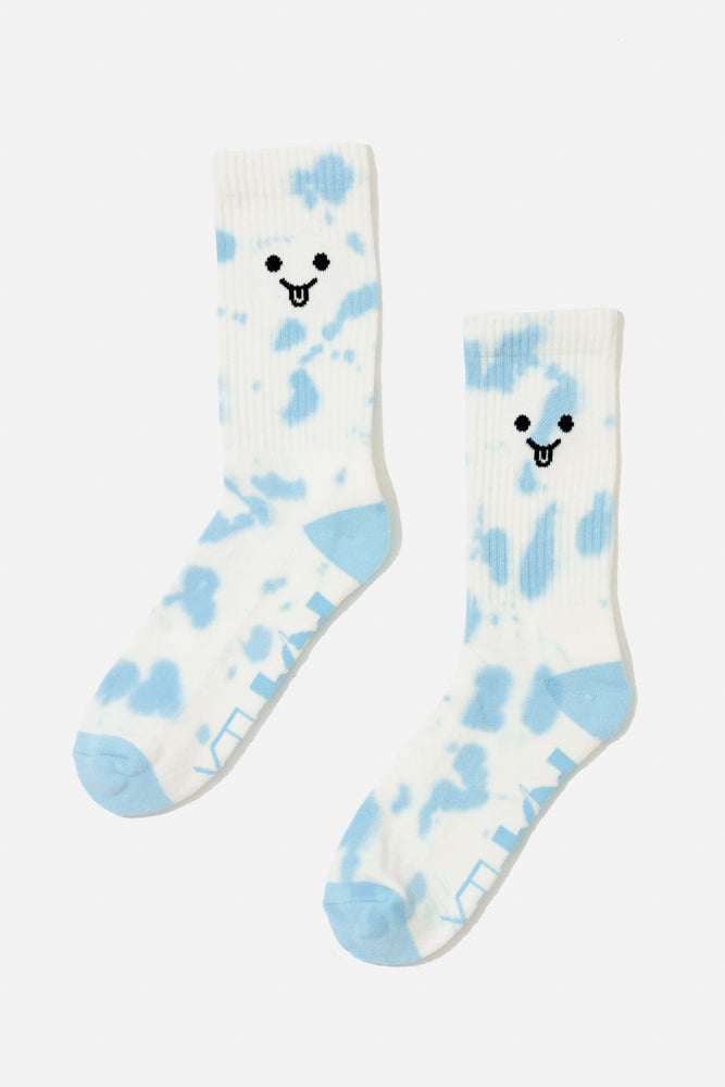 Silly Face Mid-Calf Gym Socks - Blue Tie Dye Visit New For Sale