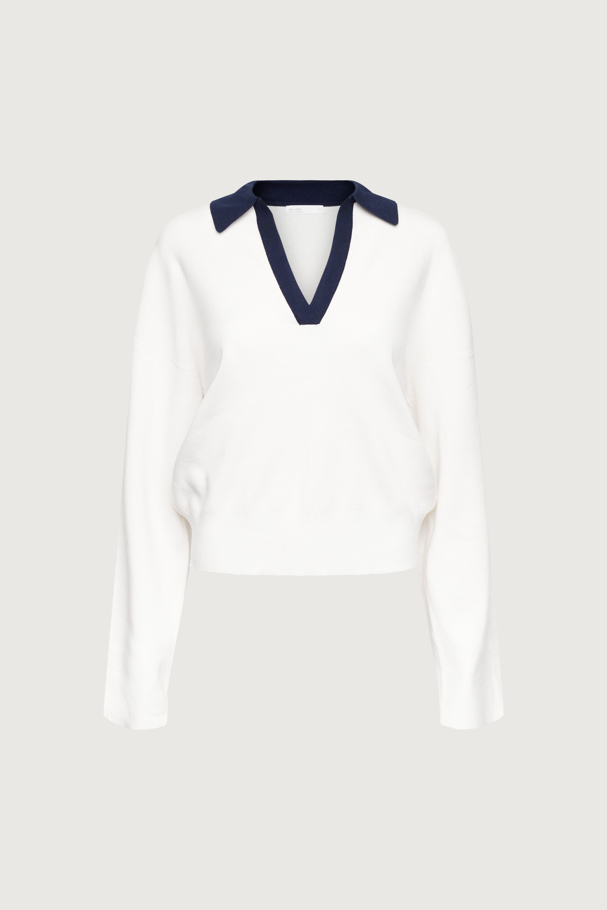 CONTRAST COLLARED SWEATER Buy Cheap Choice