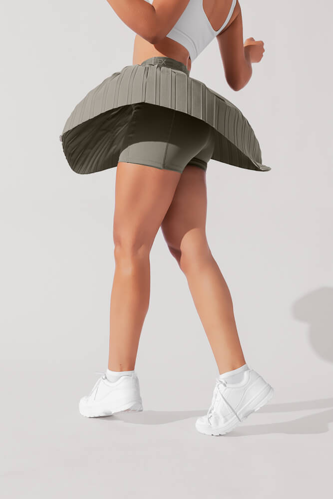 Ace ¡®em Pleated Skort - Rustic Olive Cheap Sale Cheap