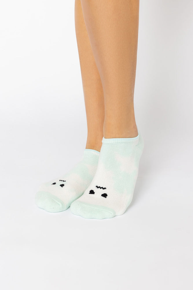 Angry Face Low Rise Socks - Green Tie Dye Discount 2025 Unisex