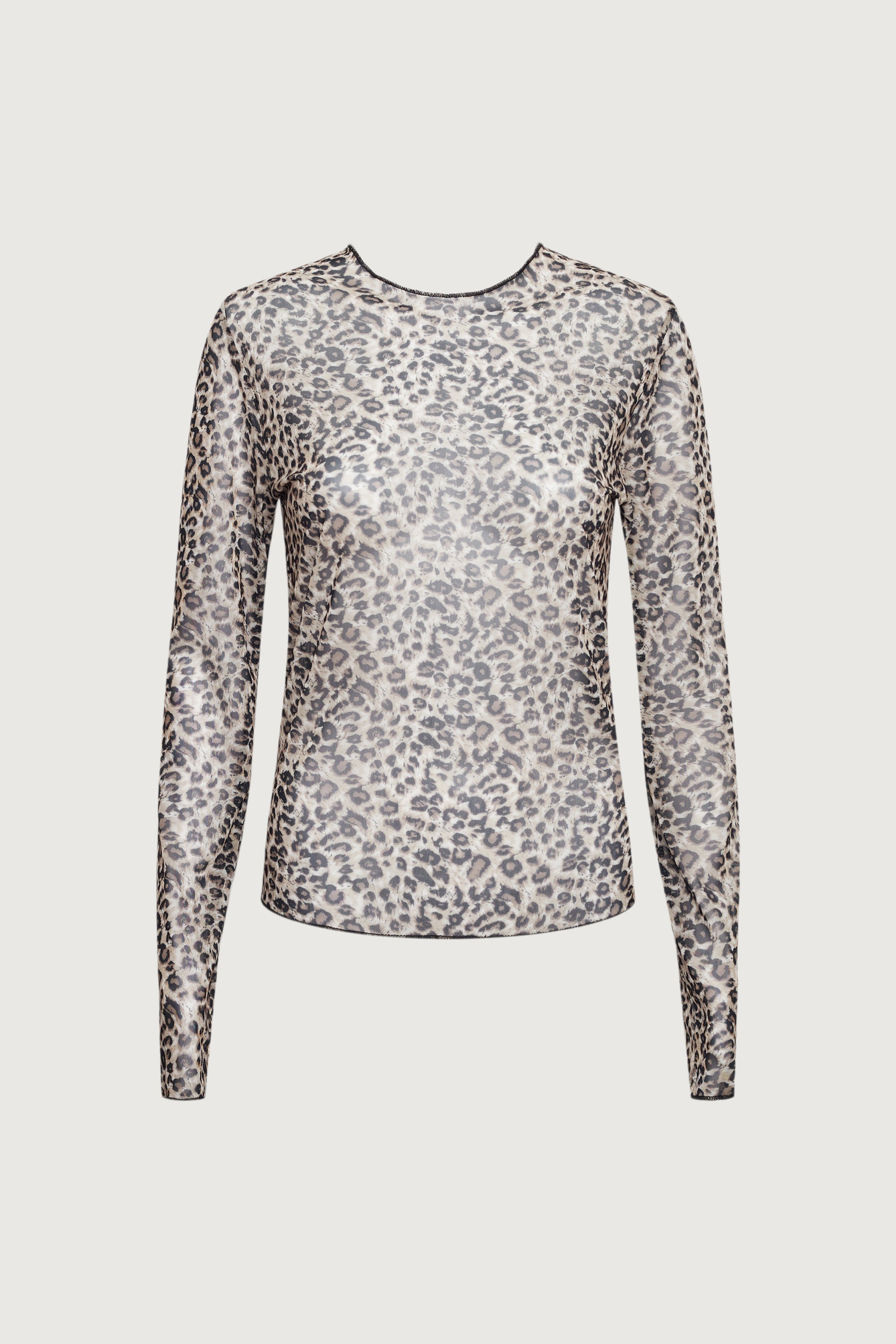 SHEER LEOPARD PRINT TOP Free Shipping Discounts