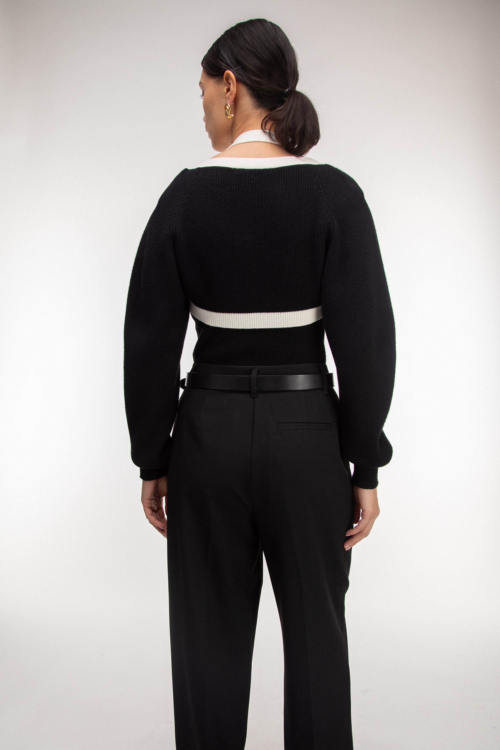 CONTRAST TRIM KNIT BOLERO & TANK TWO PIECE SET Best Pices Online