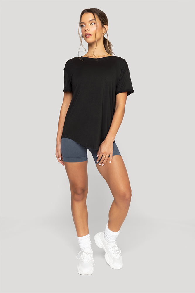 Reversible Deep V Tee - Black Sale Extremely