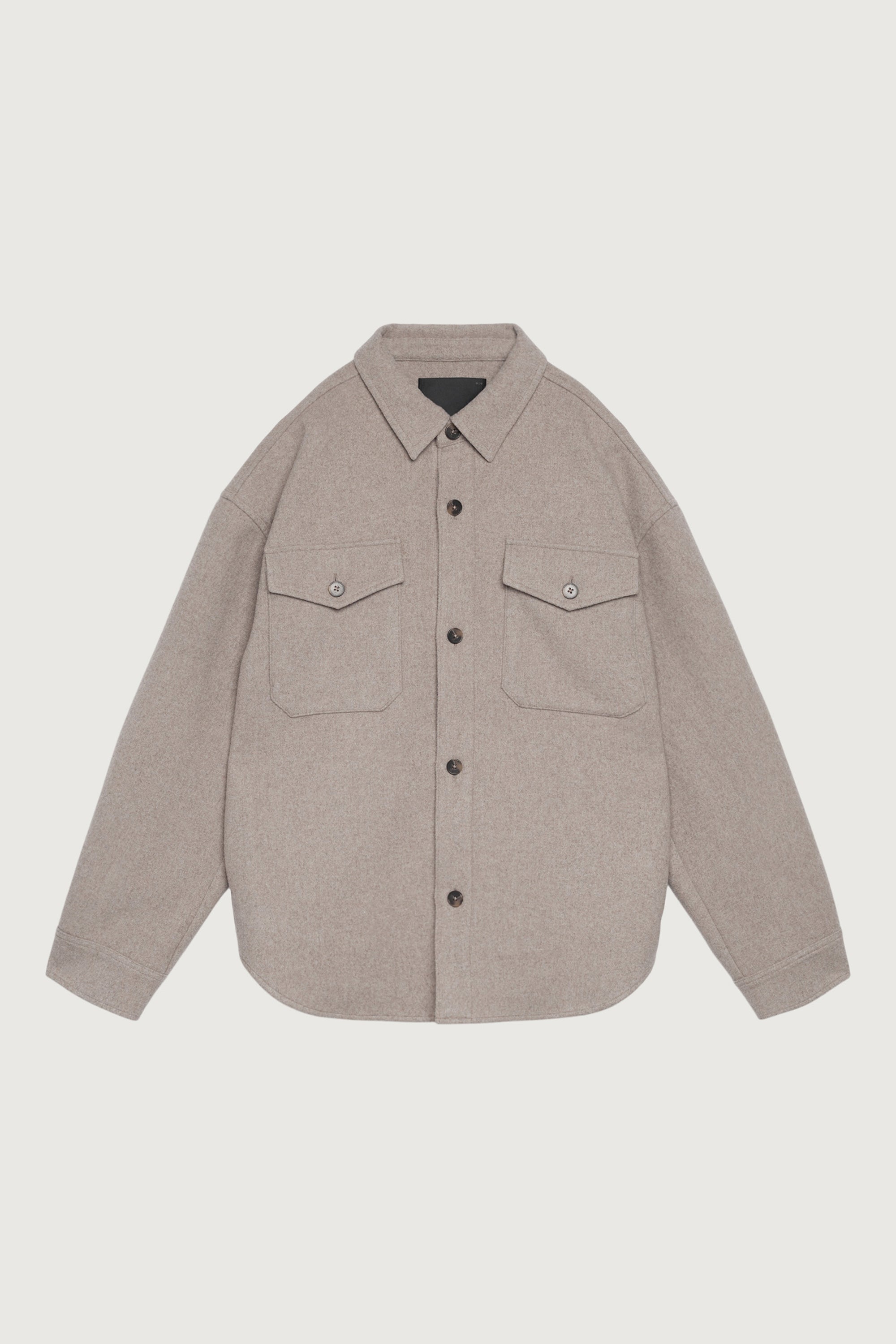 WOOL BLEND BUTTON FRONT SHIRT Marketable Online