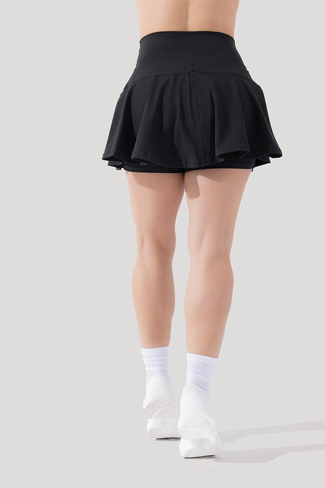 Crisscross Hourglass Twirl Skort - Black Buy Cheap 100% Original