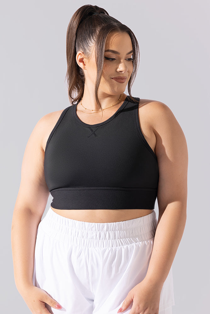 Sweat Sesh Crop Top - Black Fashionable For Sale