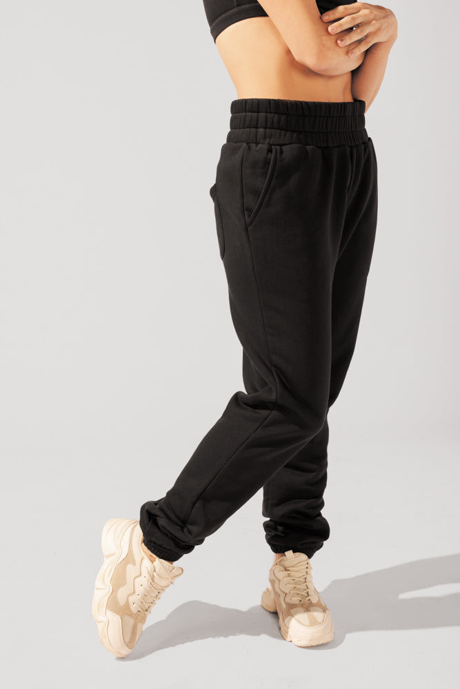 Cloud Rollover Sweatpant - Black Discount Official Site