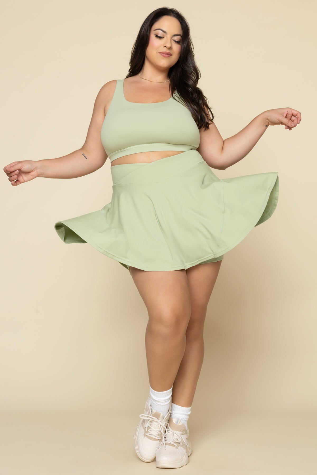 Crisscross Hourglass Twirl Skort - Pistachio Free Shipping Visit