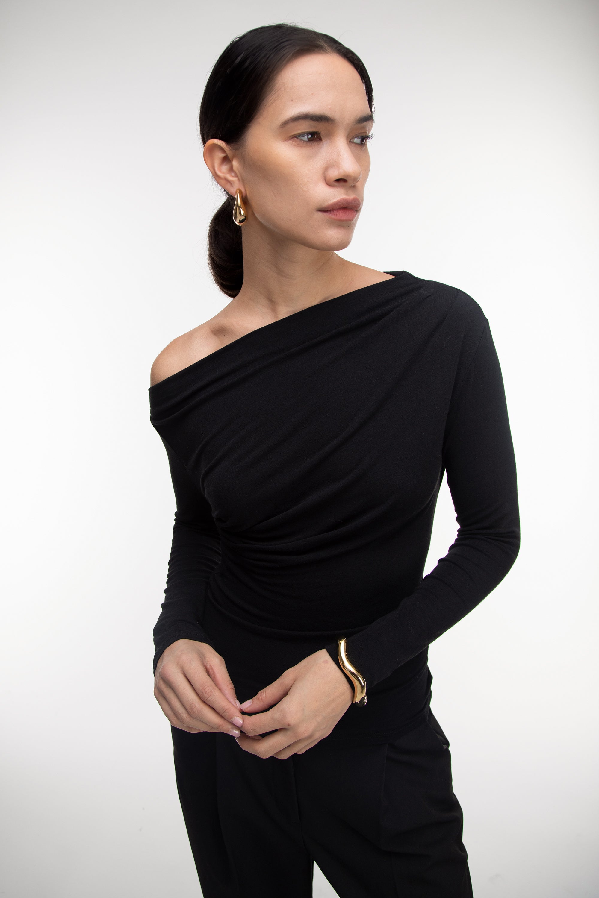 GATHERED OFF SHOULDER TOP In China Sale Online