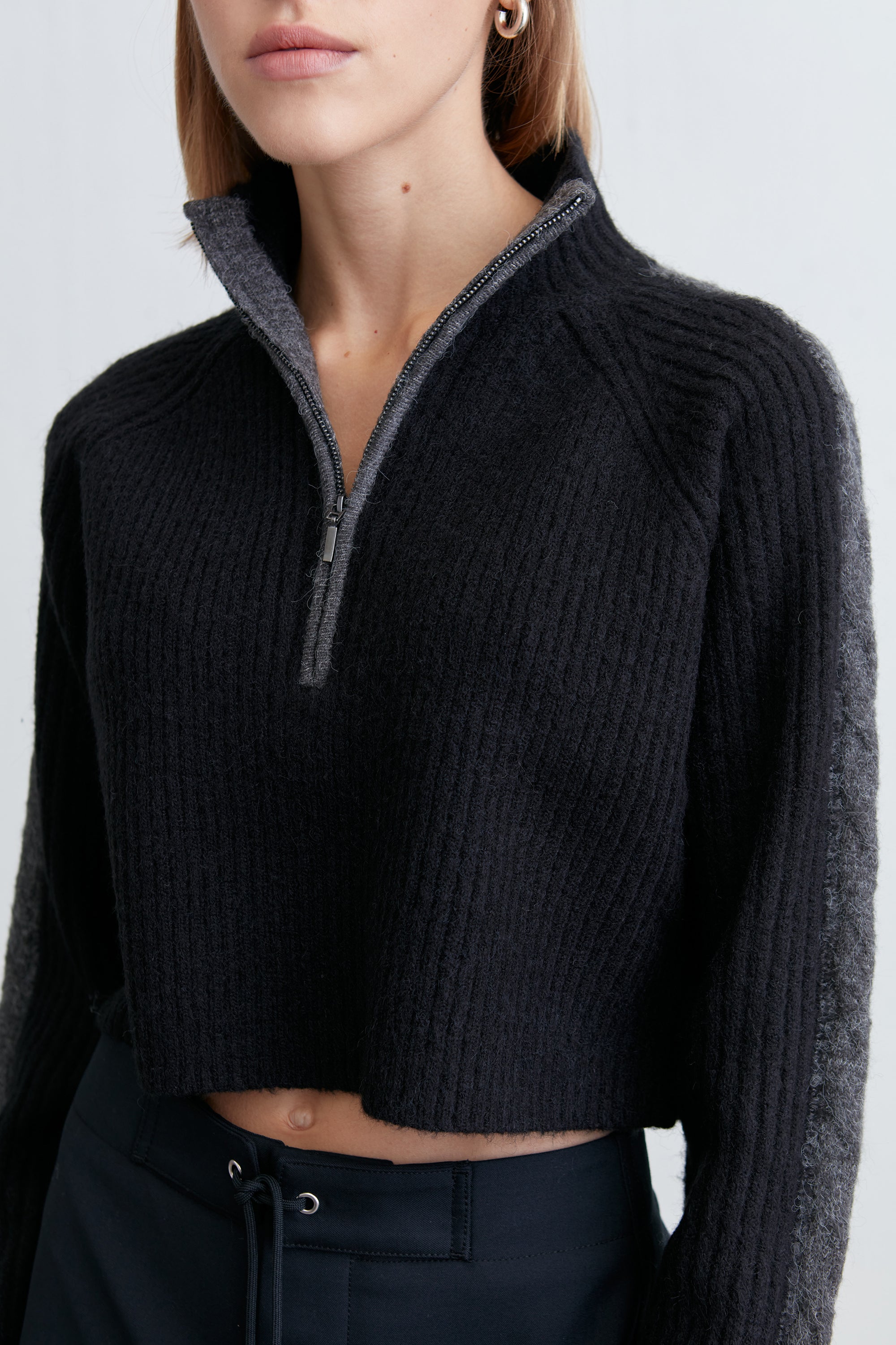 HALF ZIP SWEATER WITH CONTRAST DETAILS Cheap With Mastercard