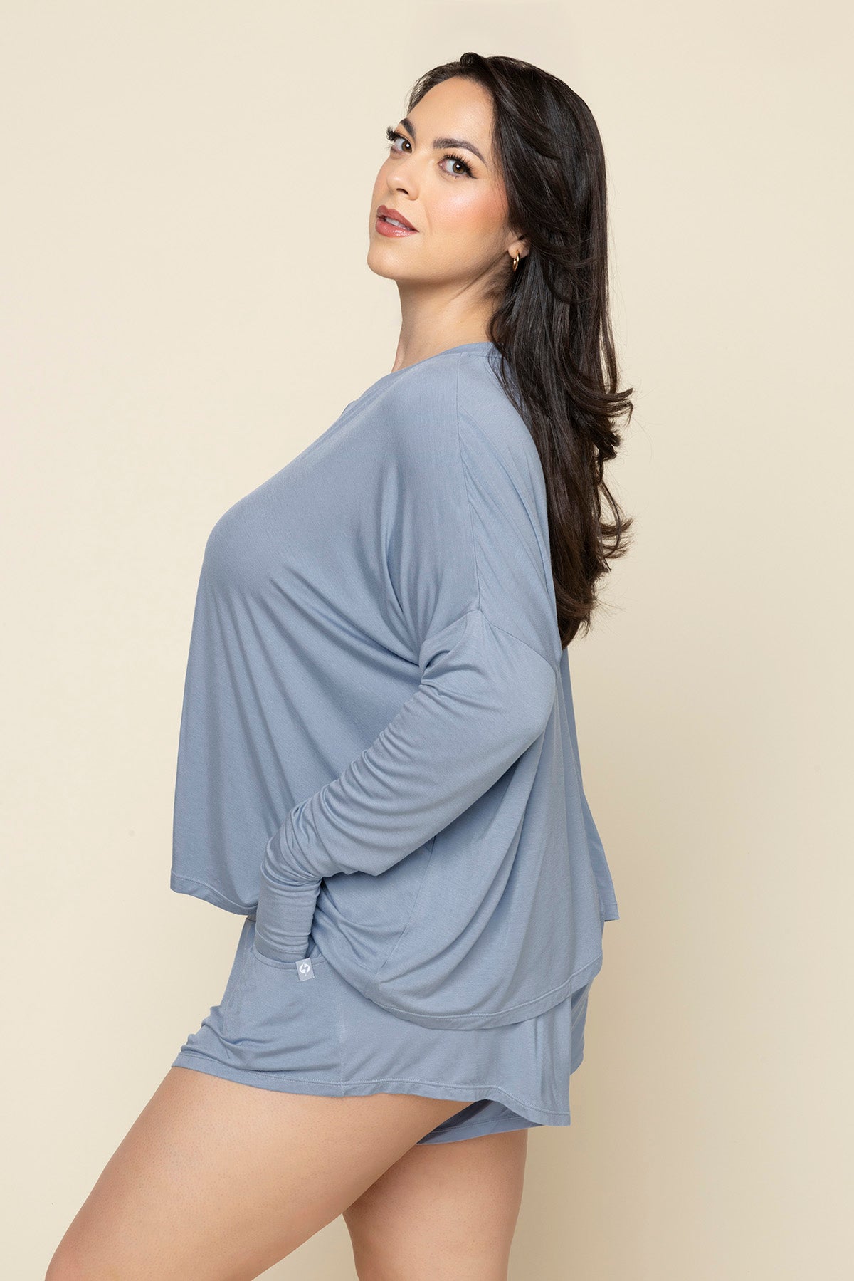 The Perfect Long Sleeve Top - Dusty Blue Sale For Cheap