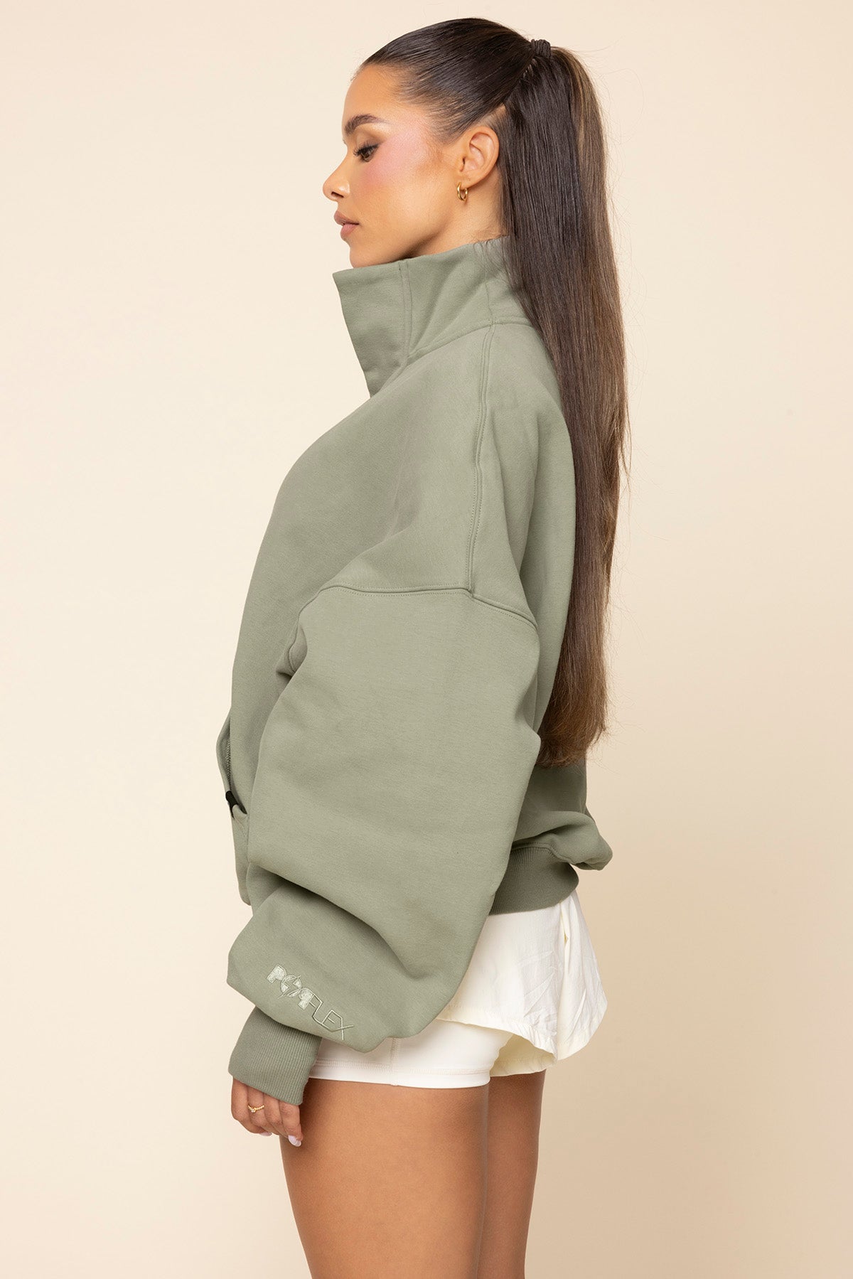 Ooey Gooey Half Zip Sweater - Light Sage Sale Top Quality