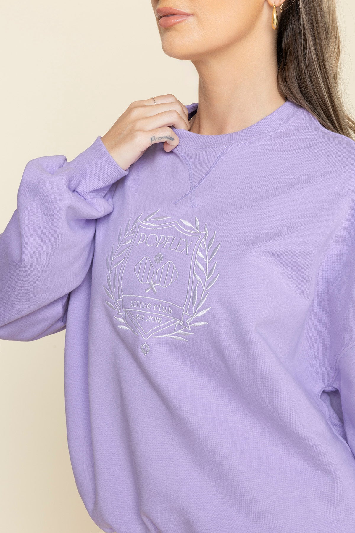 POPFLEX Active Club Cloud Crewneck Sweater - Digital Lavender Visit Sale Online