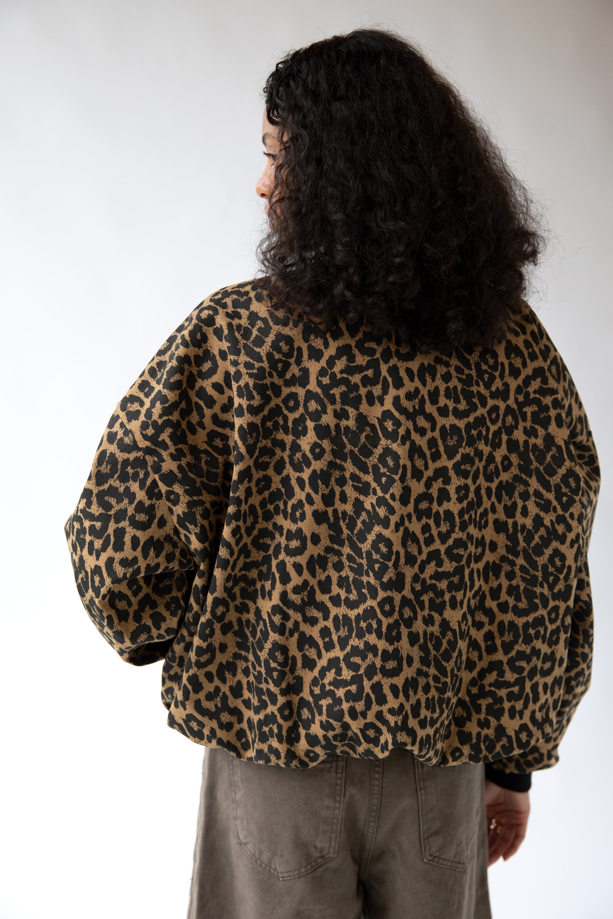 LEOPARD PRINT BOMBER JACKET Cheap Sale Popular