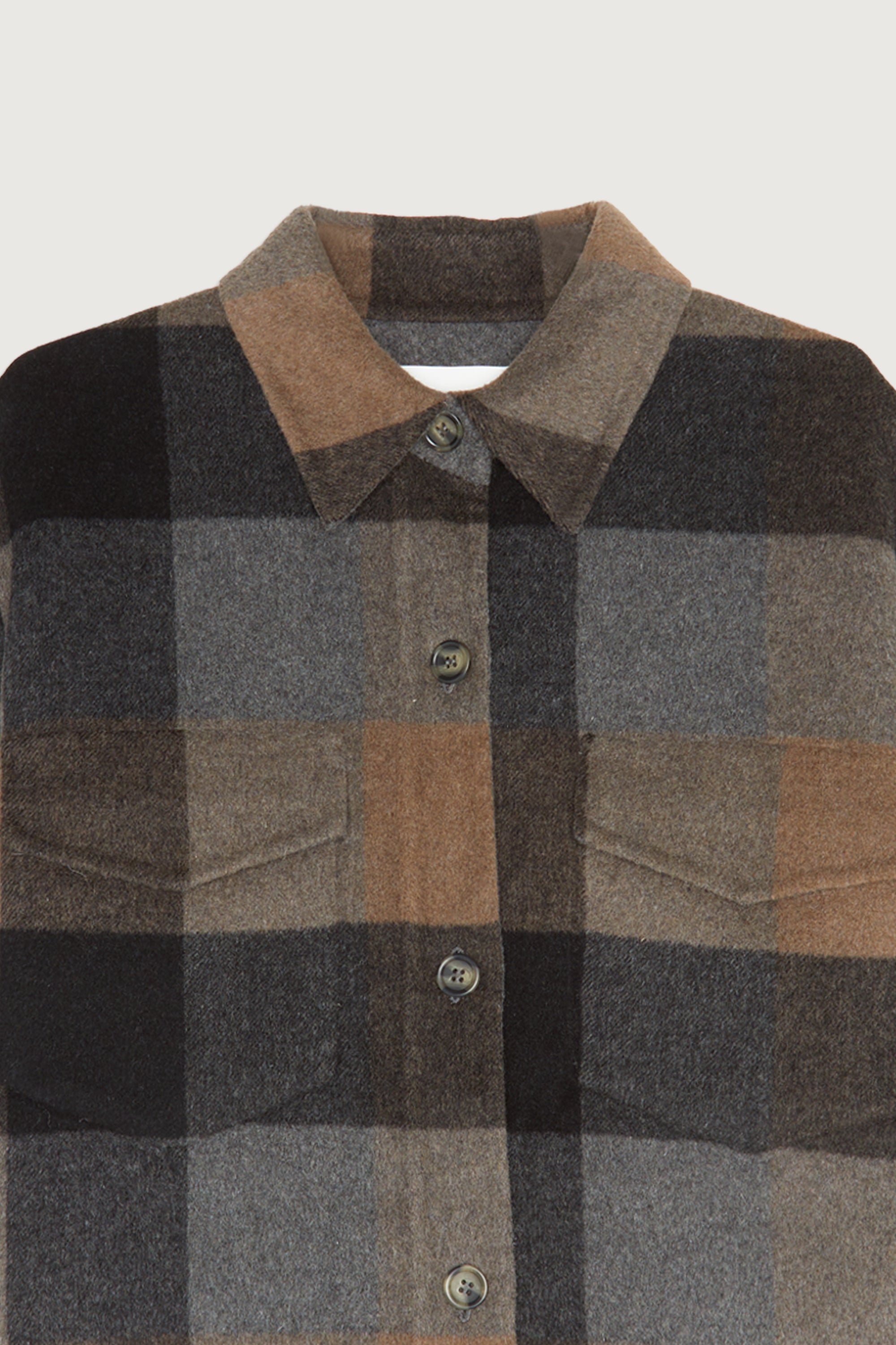 PLAID WOOL BLEND SHACKET Buy Cheap Big Discount